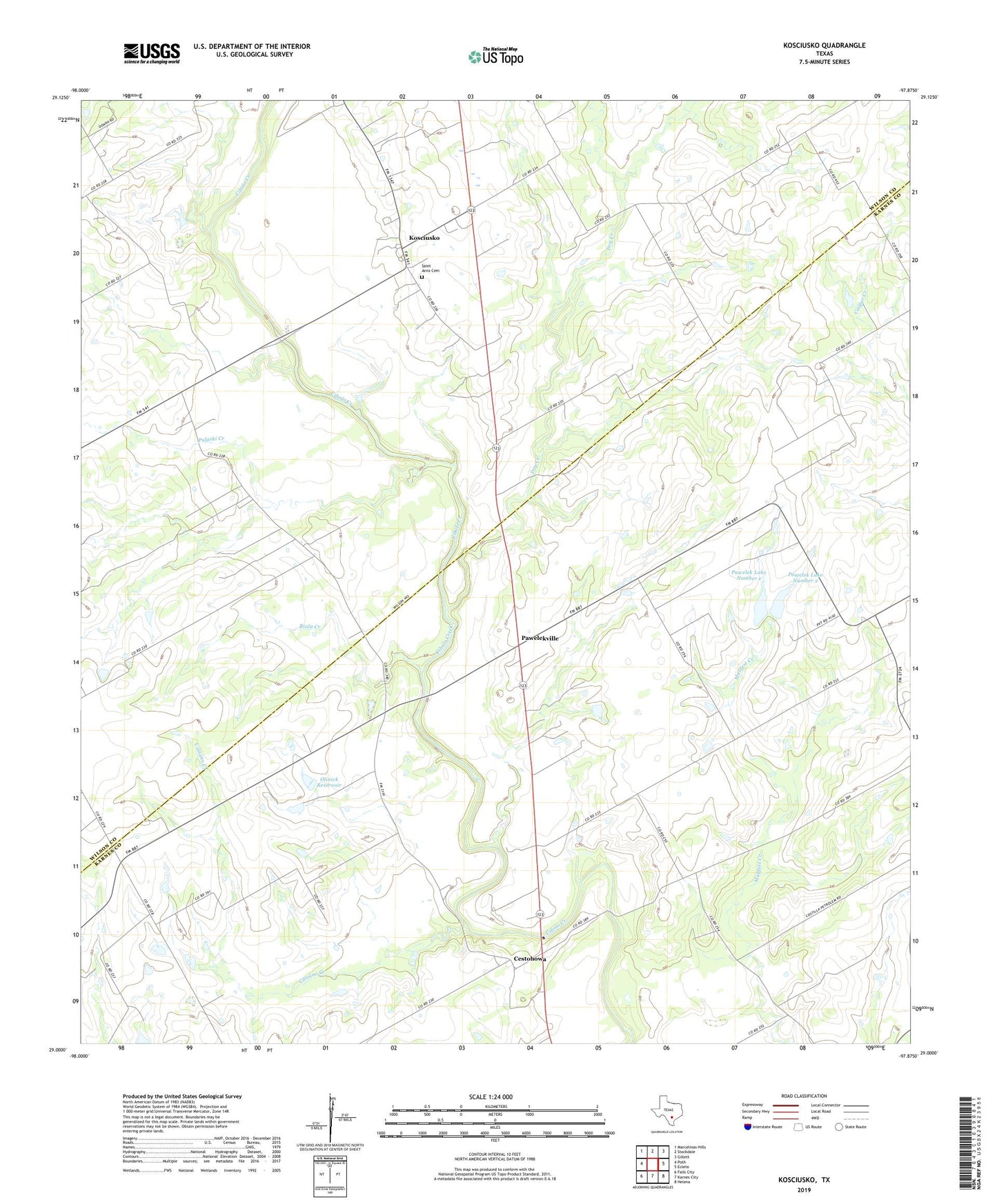 Kosciusko Texas US Topo Map Image
