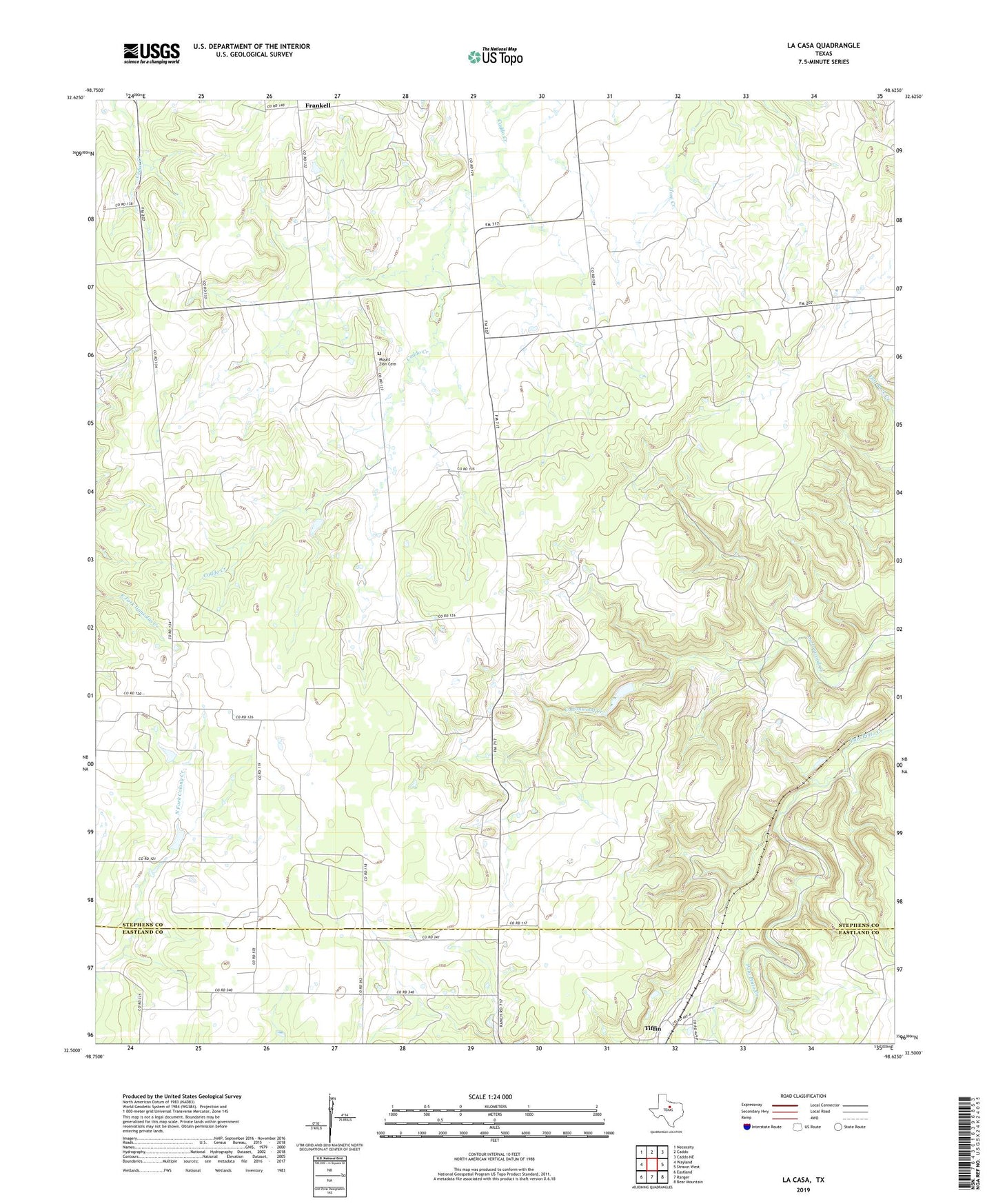 La Casa Texas US Topo Map Image