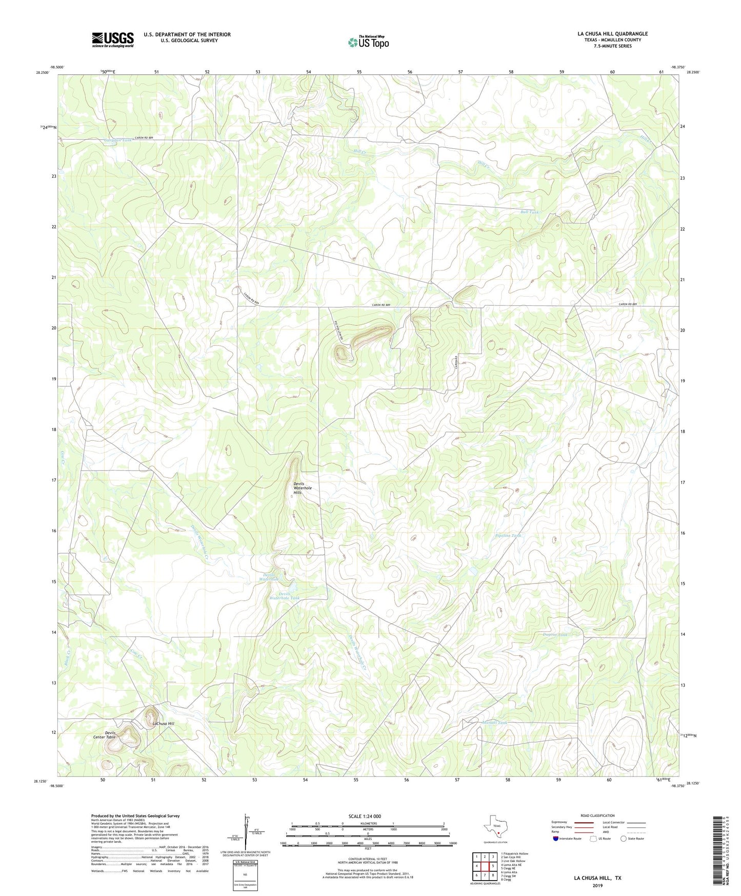 La Chusa Hill Texas US Topo Map Image