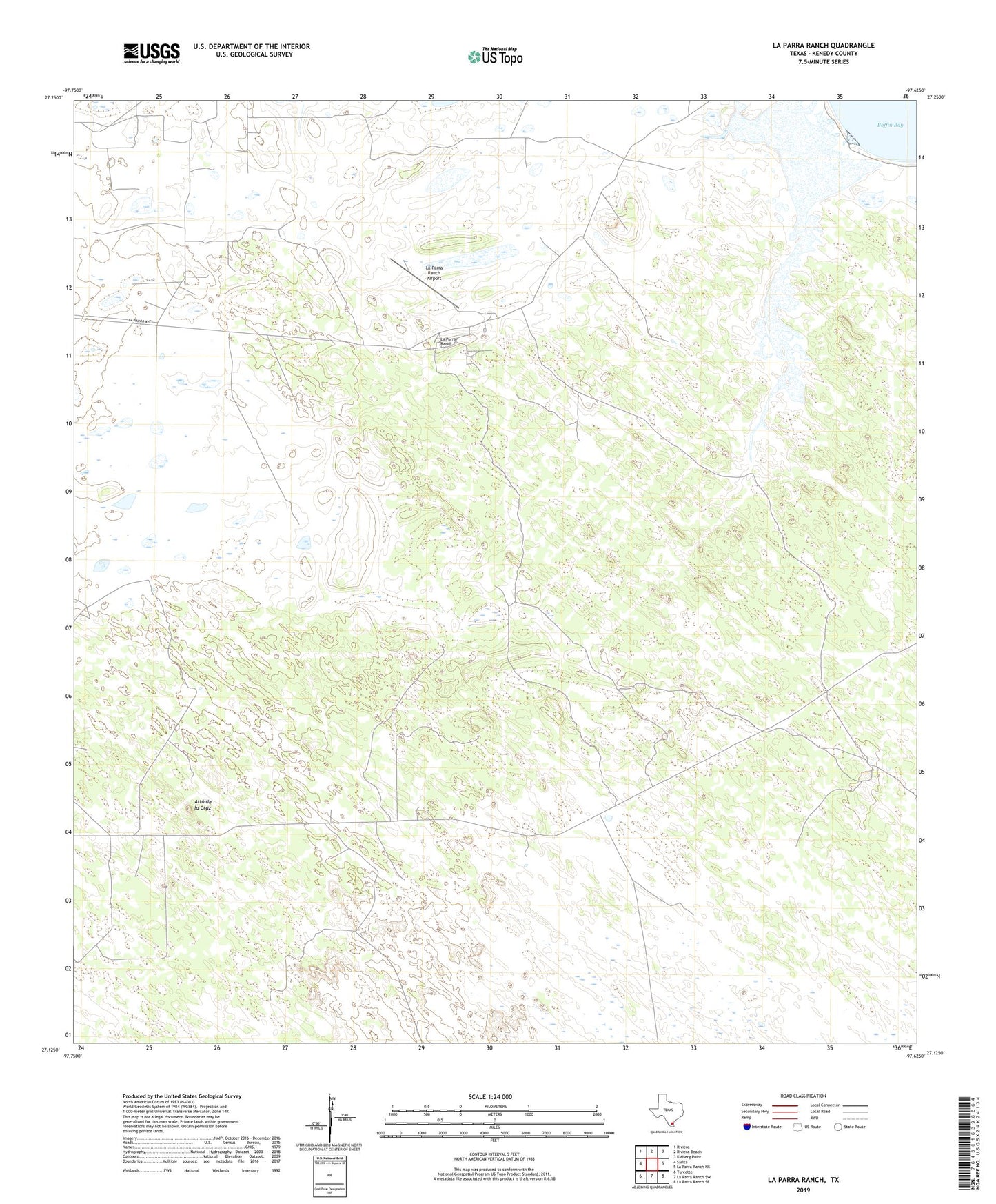 La Parra Ranch Texas US Topo Map Image