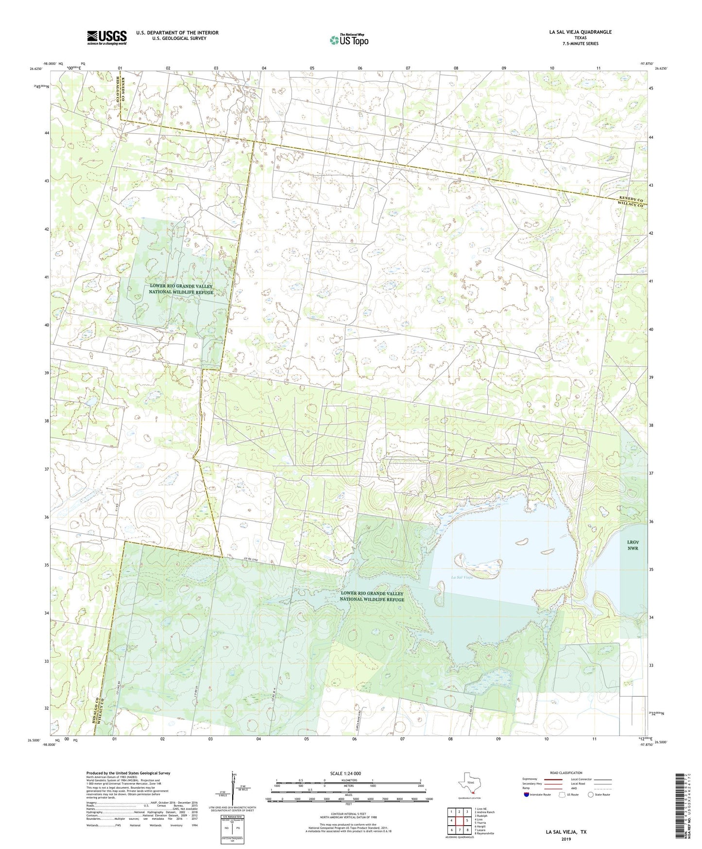 La Sal Vieja Texas US Topo Map Image
