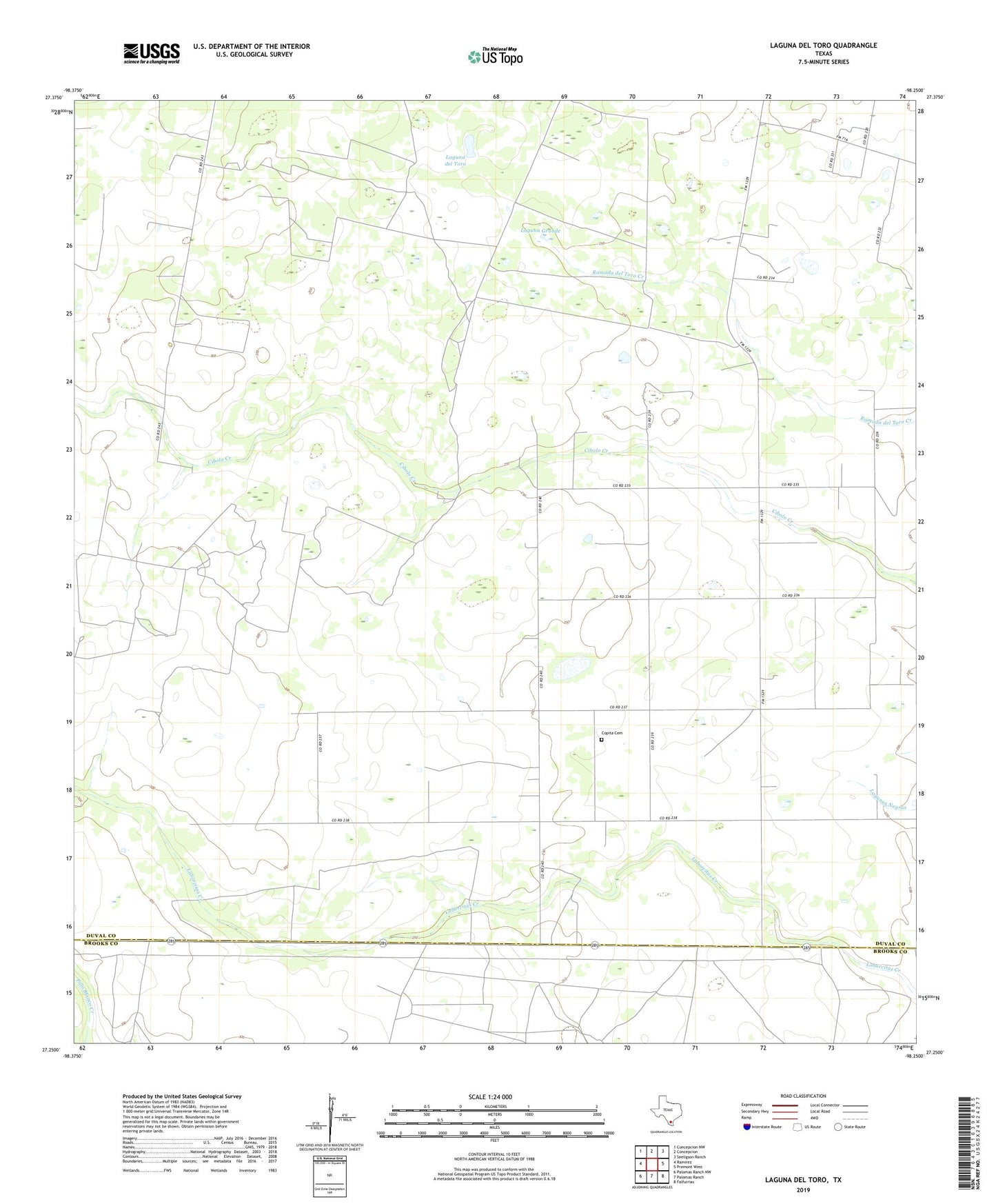Laguna Del Toro Texas US Topo Map Image