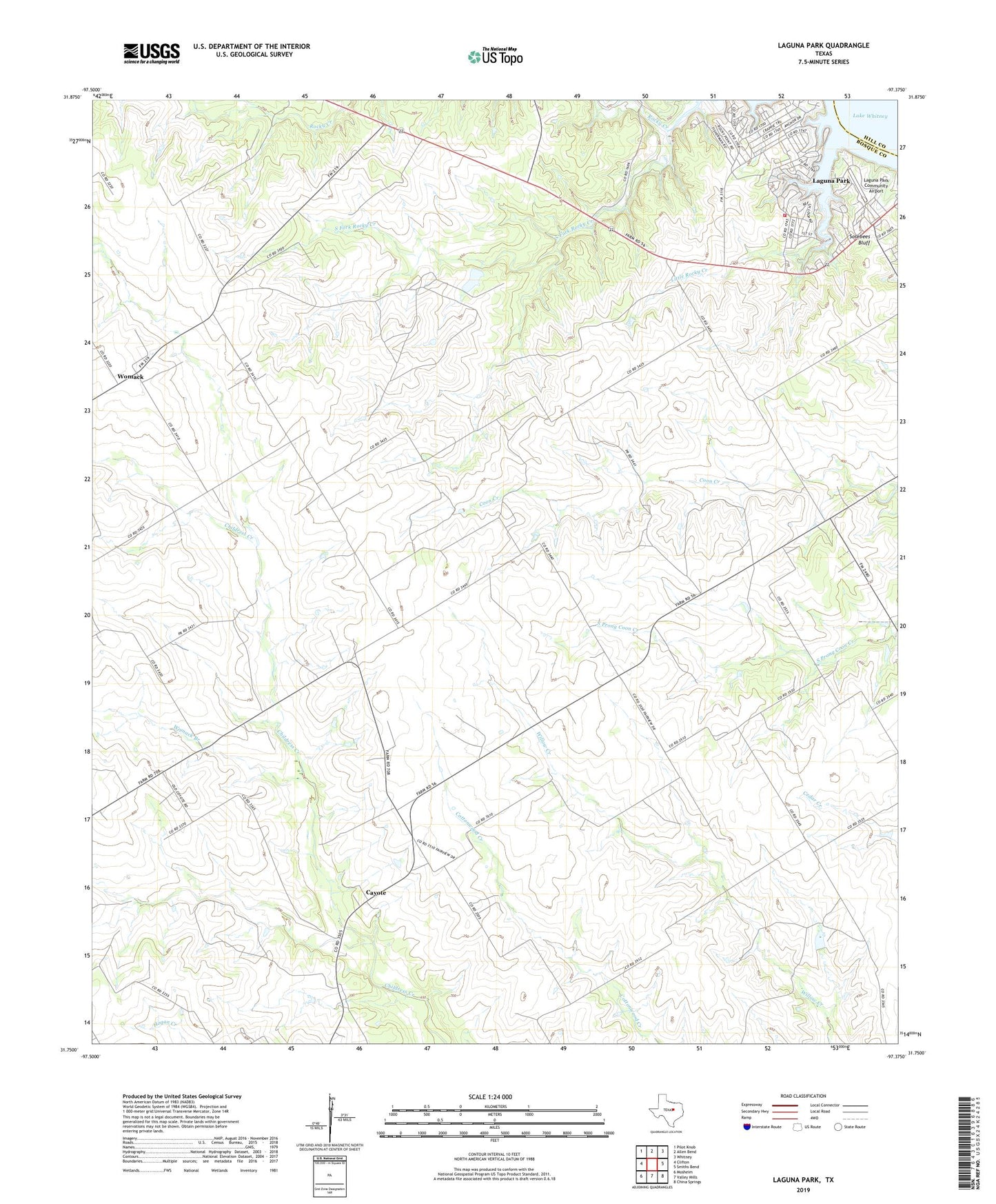 Laguna Park Texas US Topo Map Image