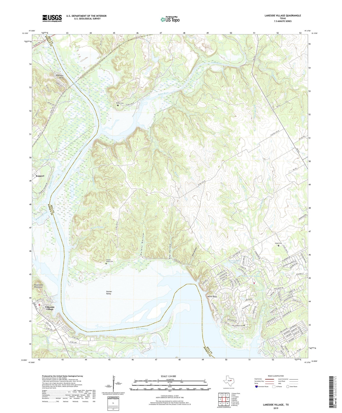 Lakeside Village Texas US Topo Map Image