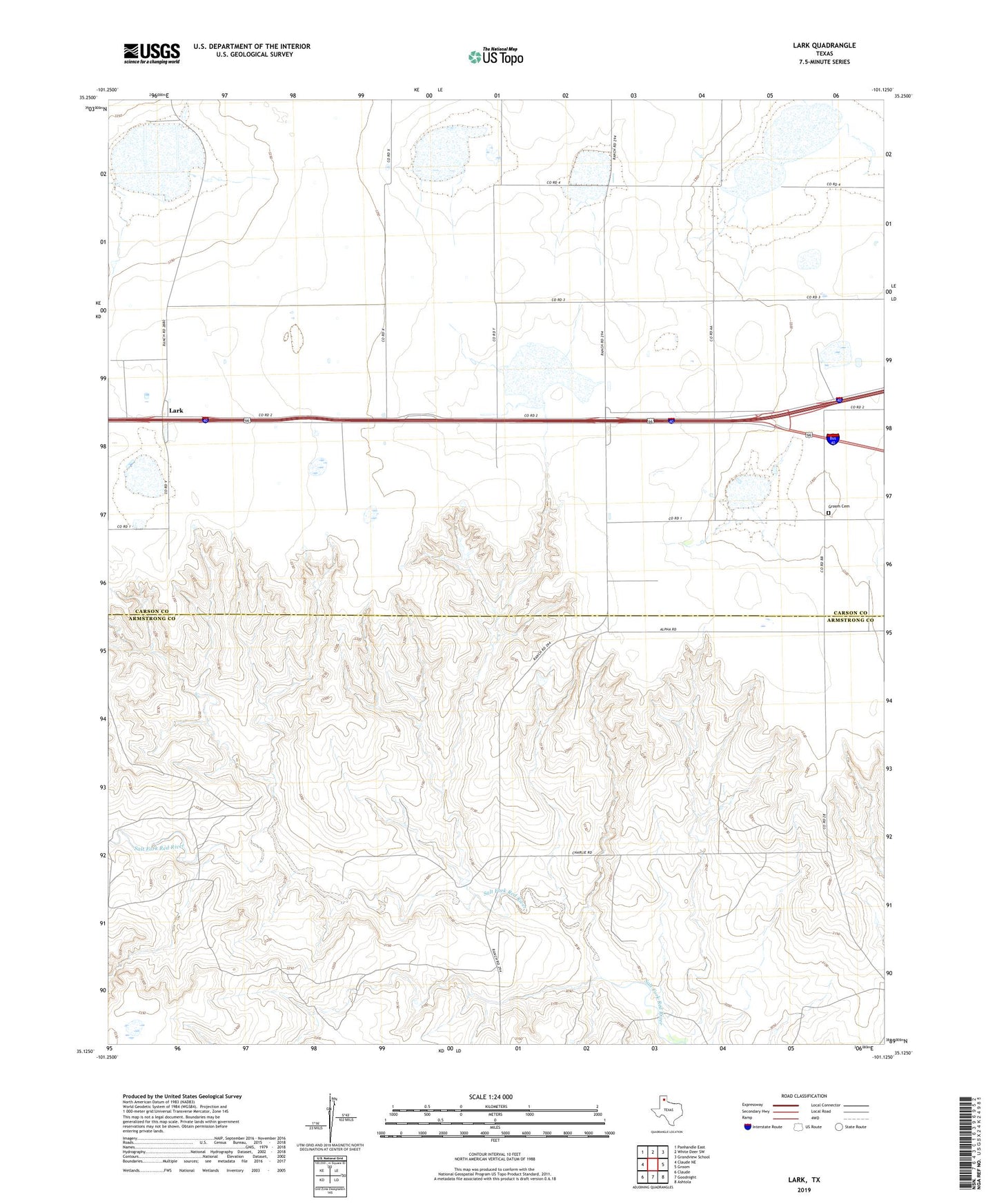 Lark Texas US Topo Map Image