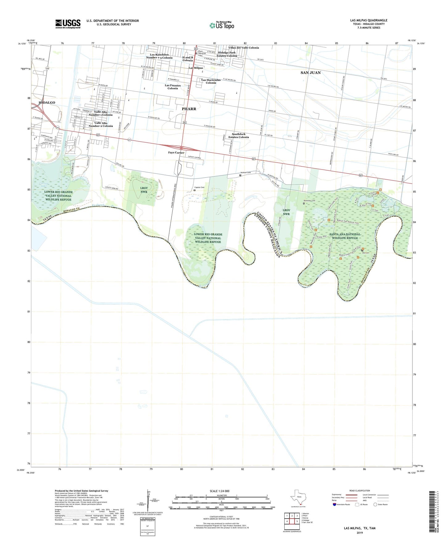 Las Milpas Texas US Topo Map Image