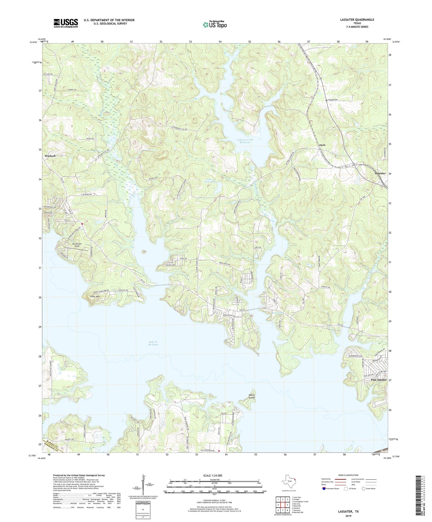 Lassater Texas US Topo Map Image