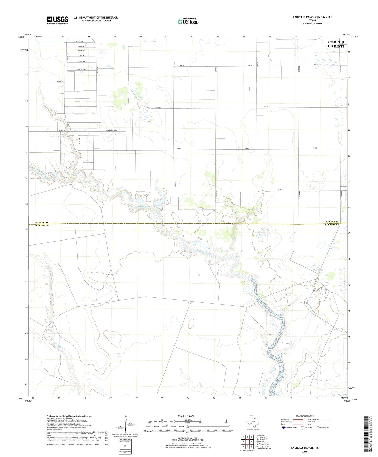 Laureles Ranch Texas US Topo Map Image