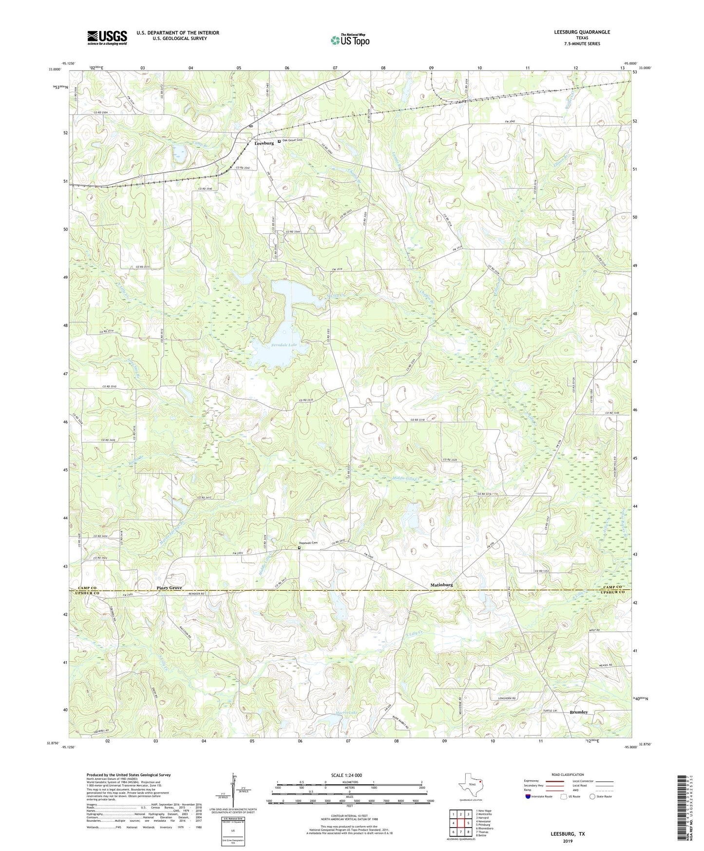 Leesburg Texas US Topo Map Image