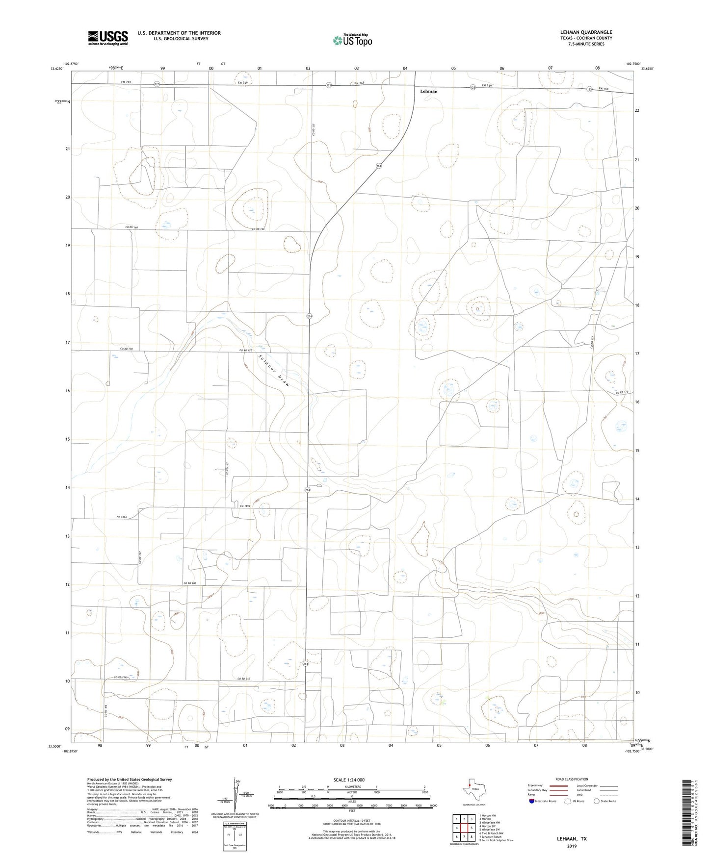 Lehman Texas US Topo Map Image