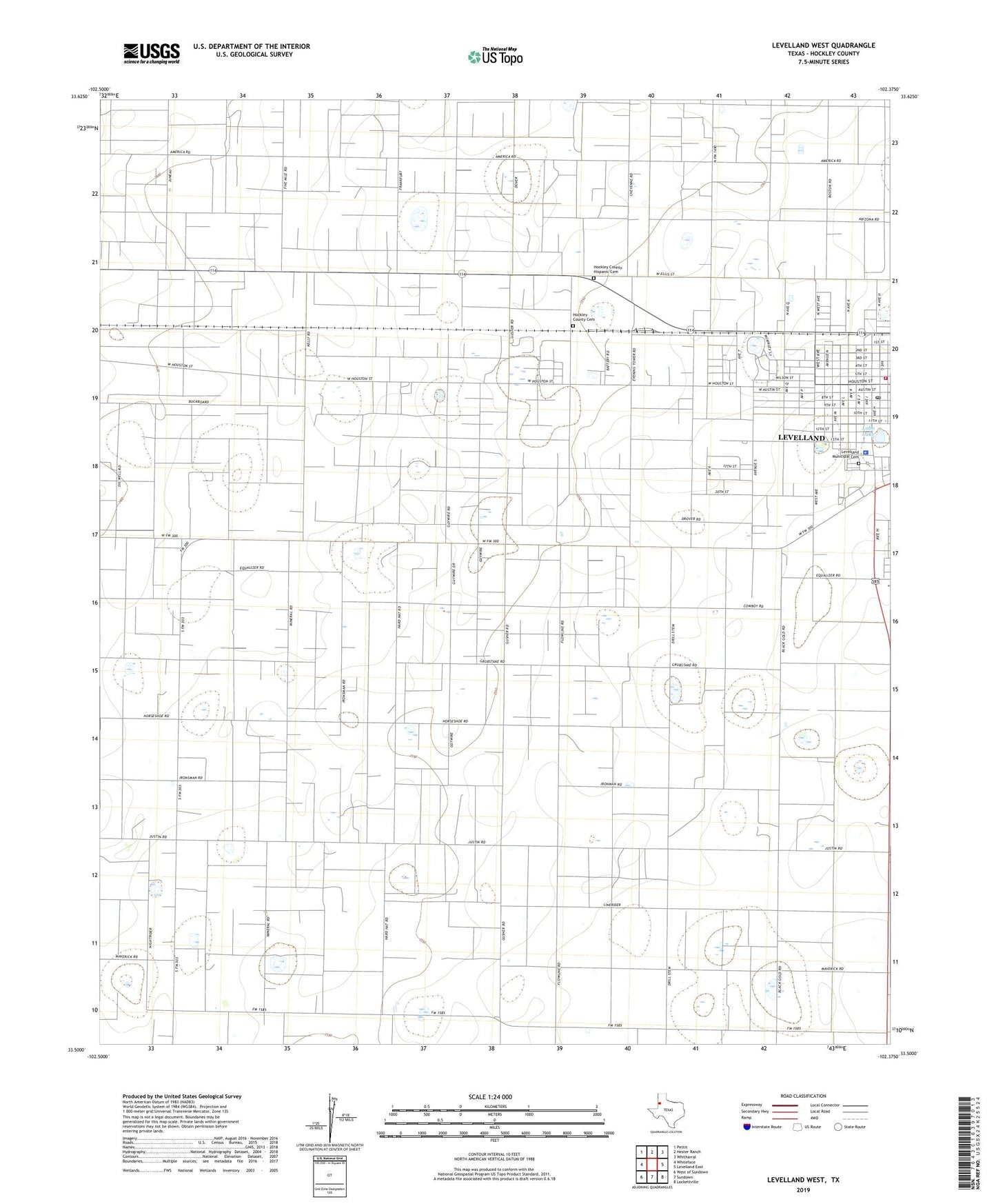 Levelland West Texas US Topo Map Image
