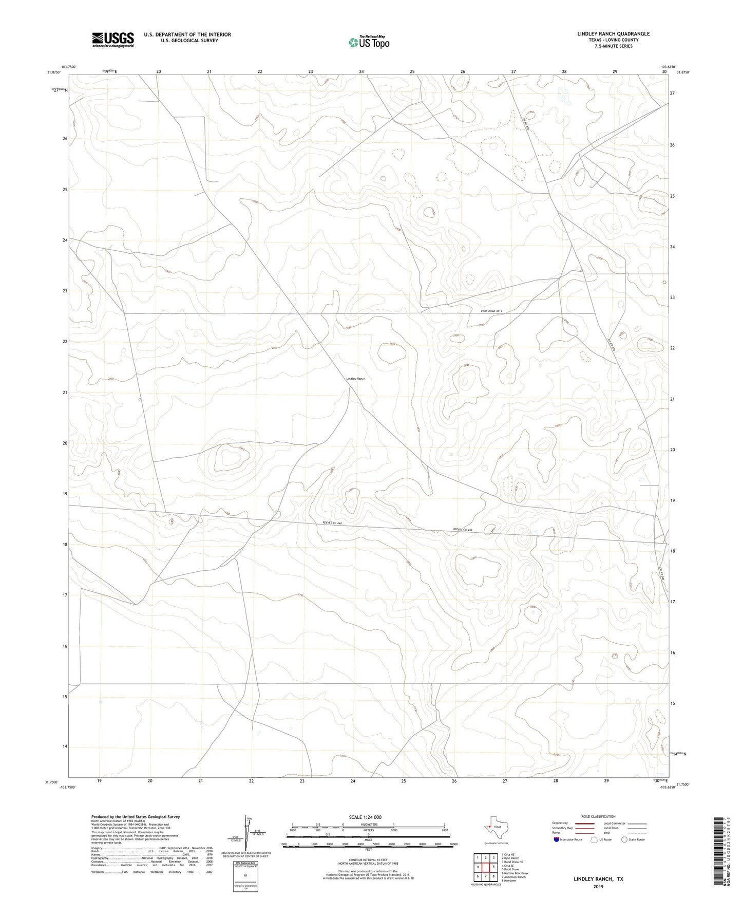 Lindley Ranch Texas US Topo Map Image