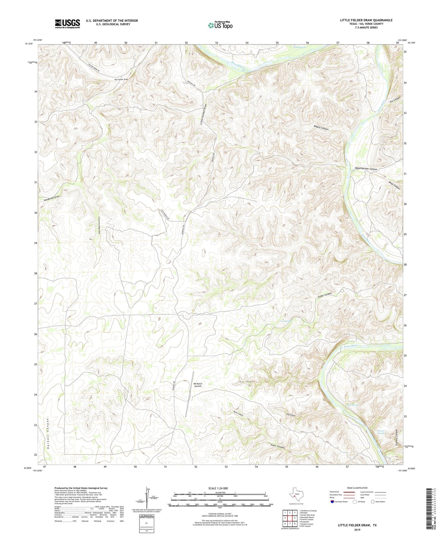 Little Fielder Draw Texas US Topo Map Image