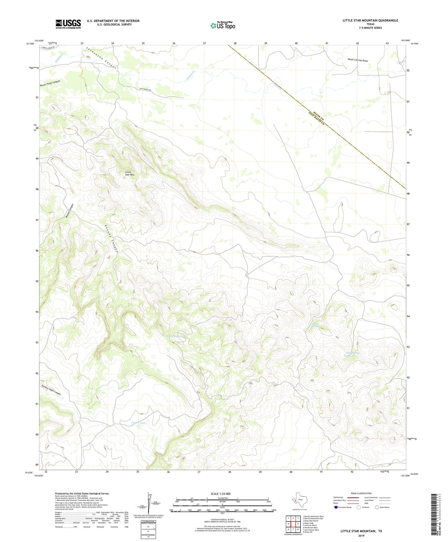 Little Star Mountain Texas US Topo Map Image