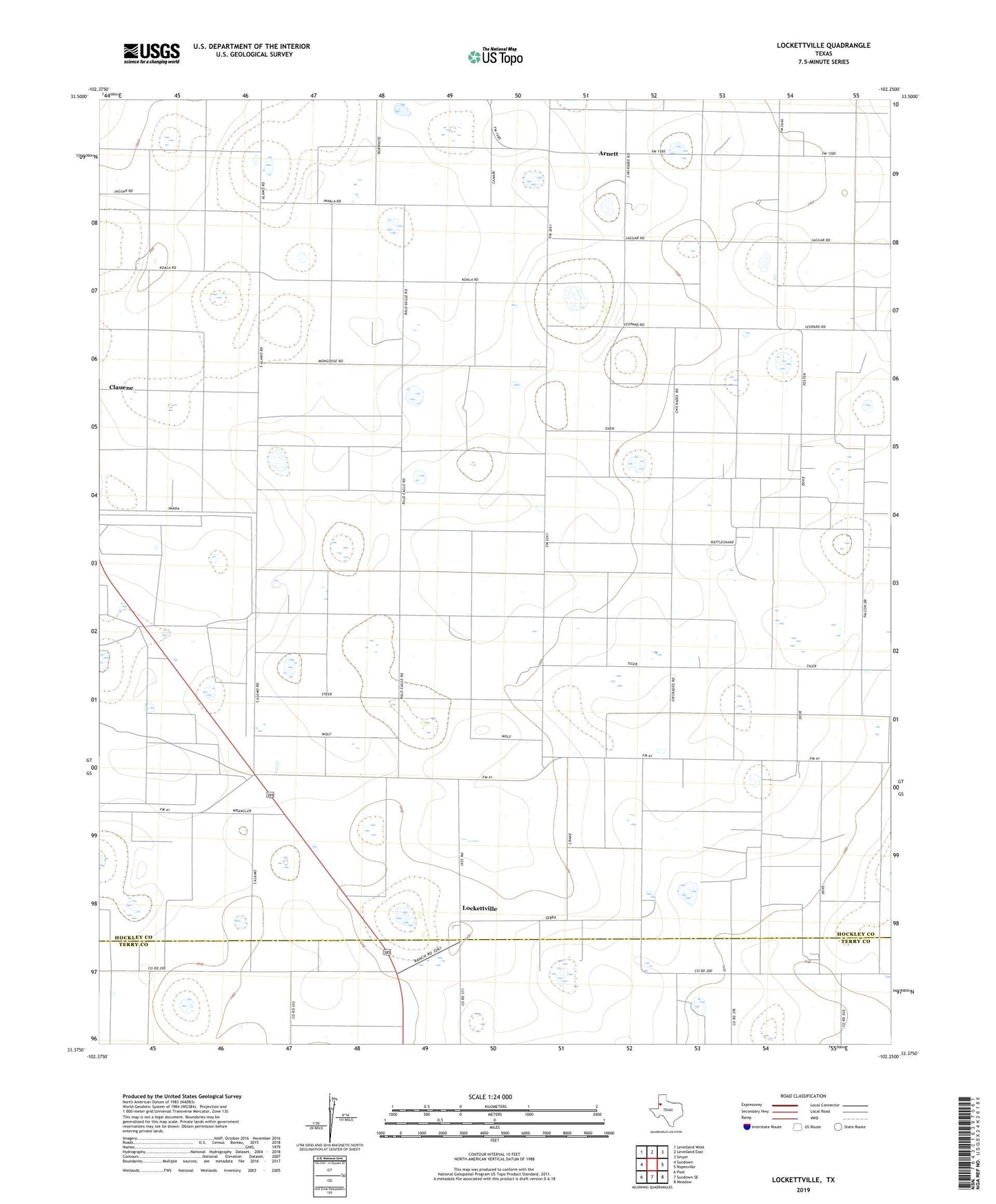 Lockettville Texas US Topo Map Image