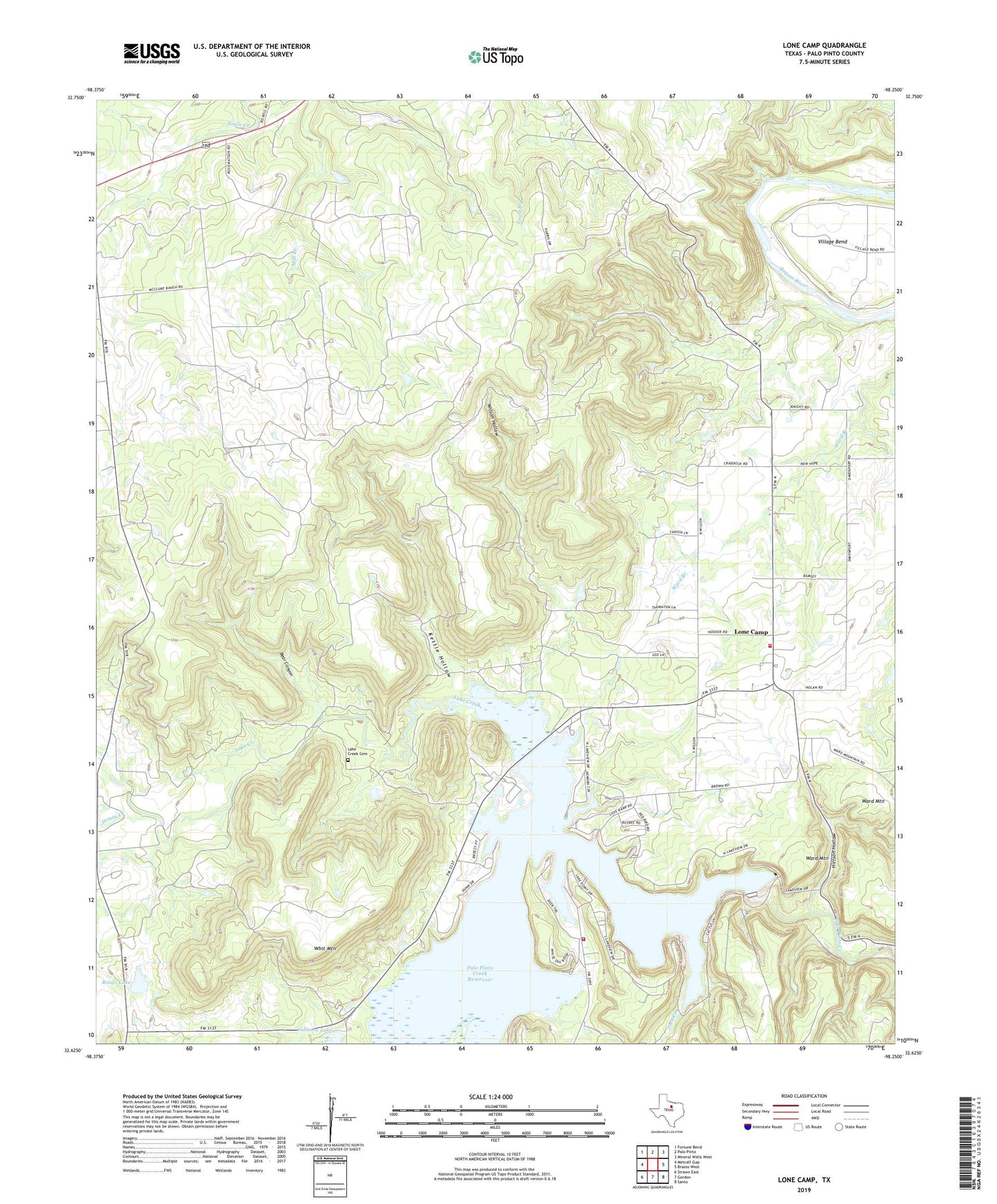 Lone Camp Texas US Topo Map Image