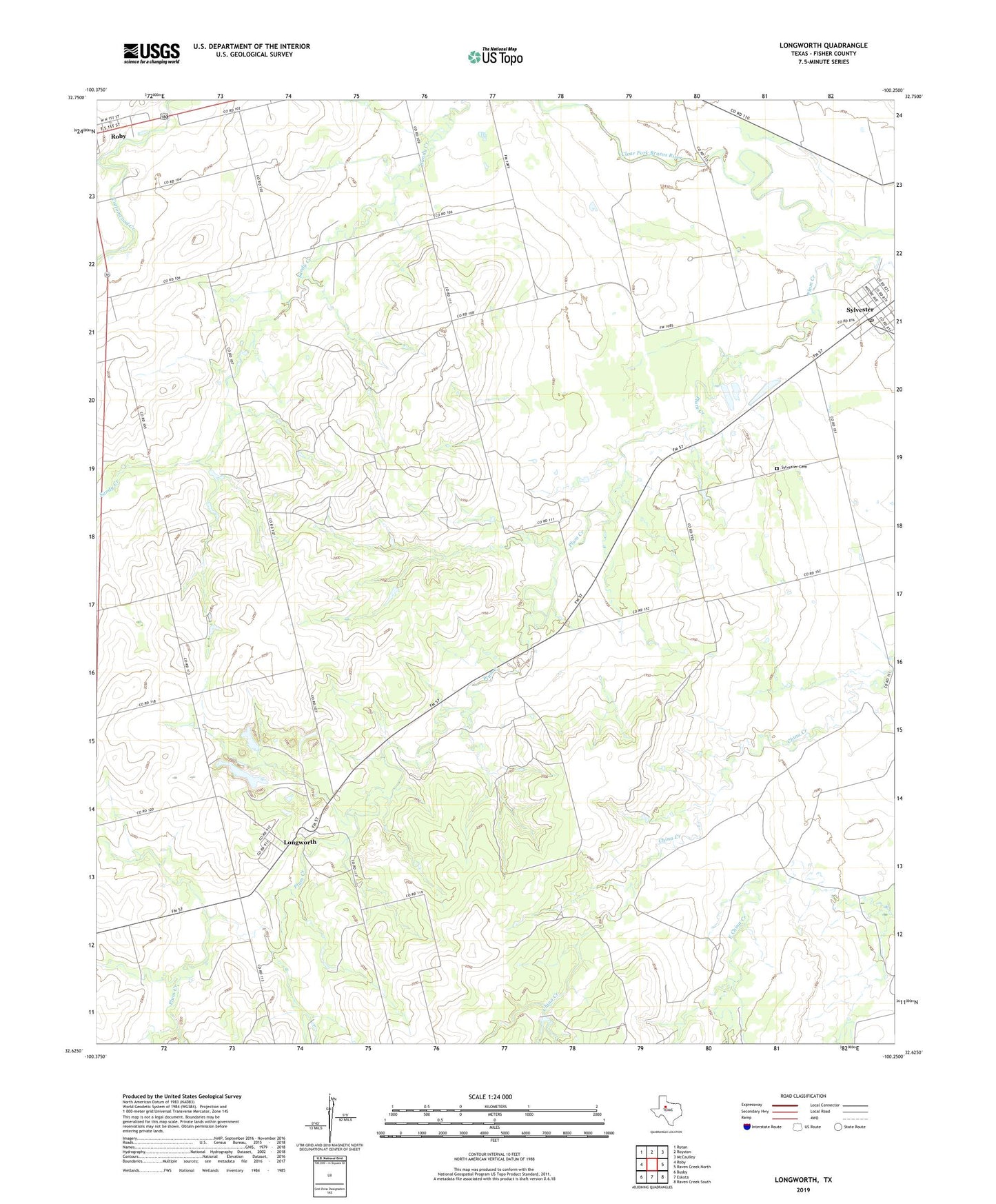 Longworth Texas US Topo Map Image