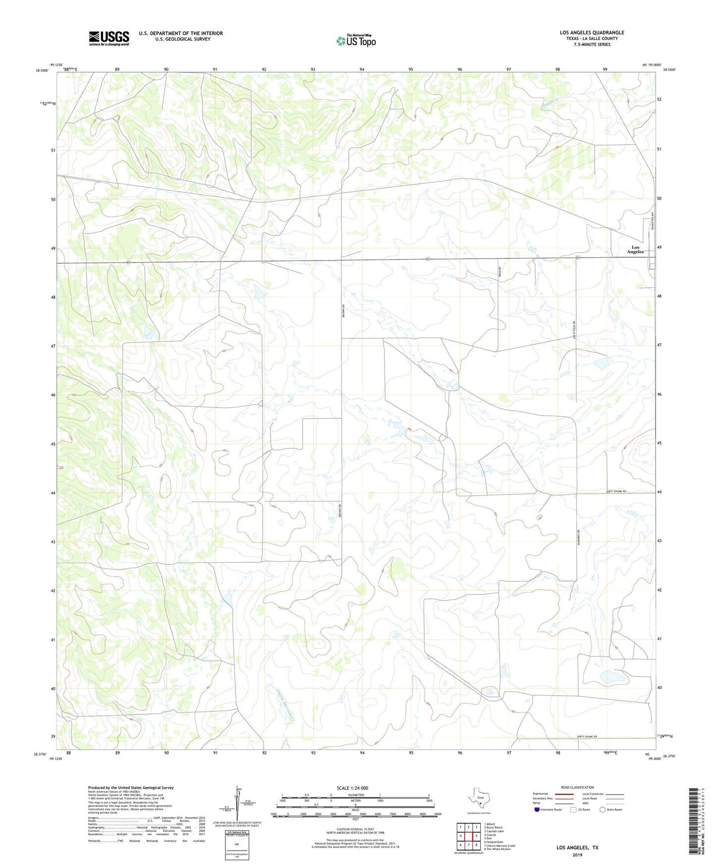 Los Angeles Texas US Topo Map Image