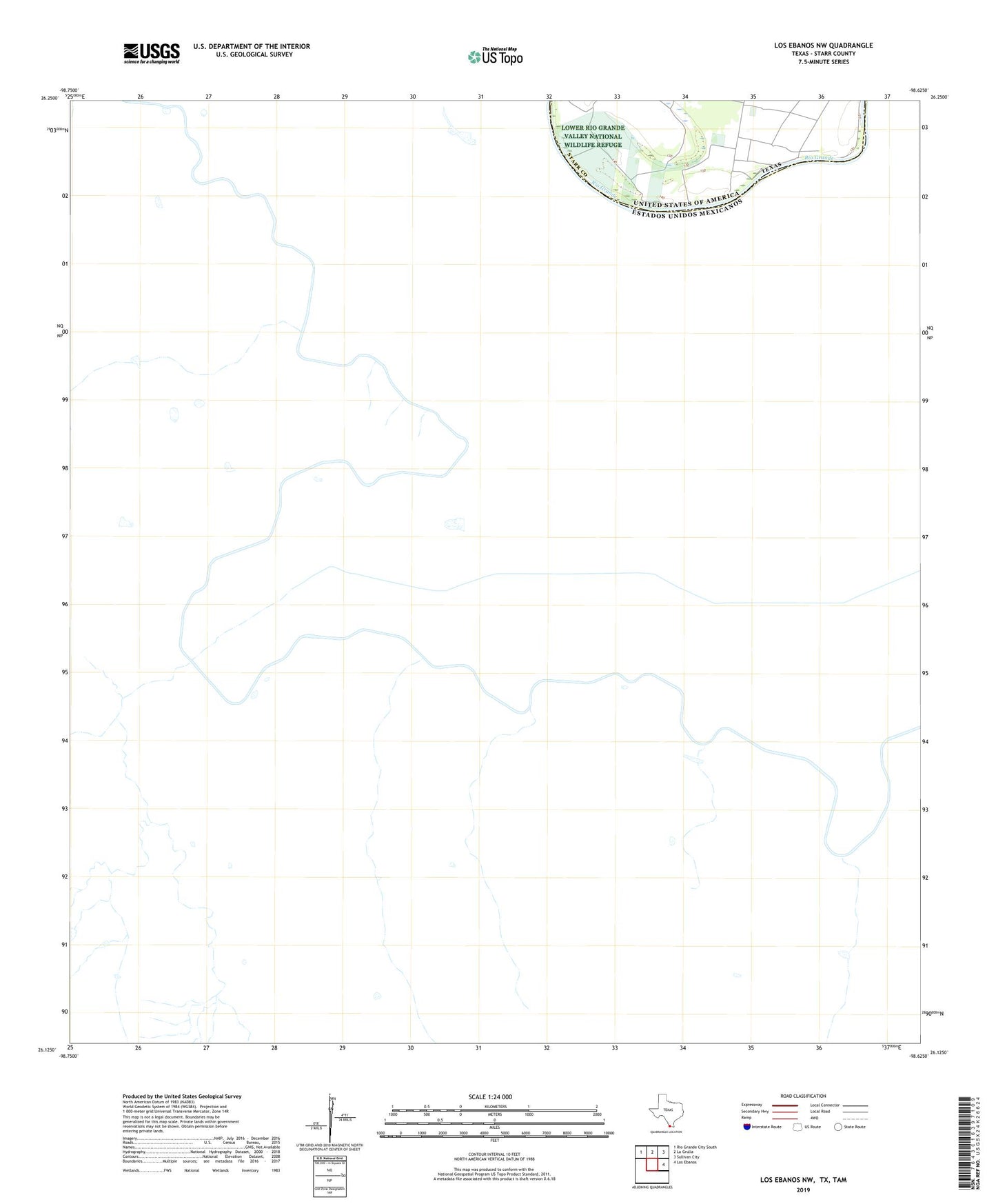 Los Ebanos NW Texas US Topo Map Image