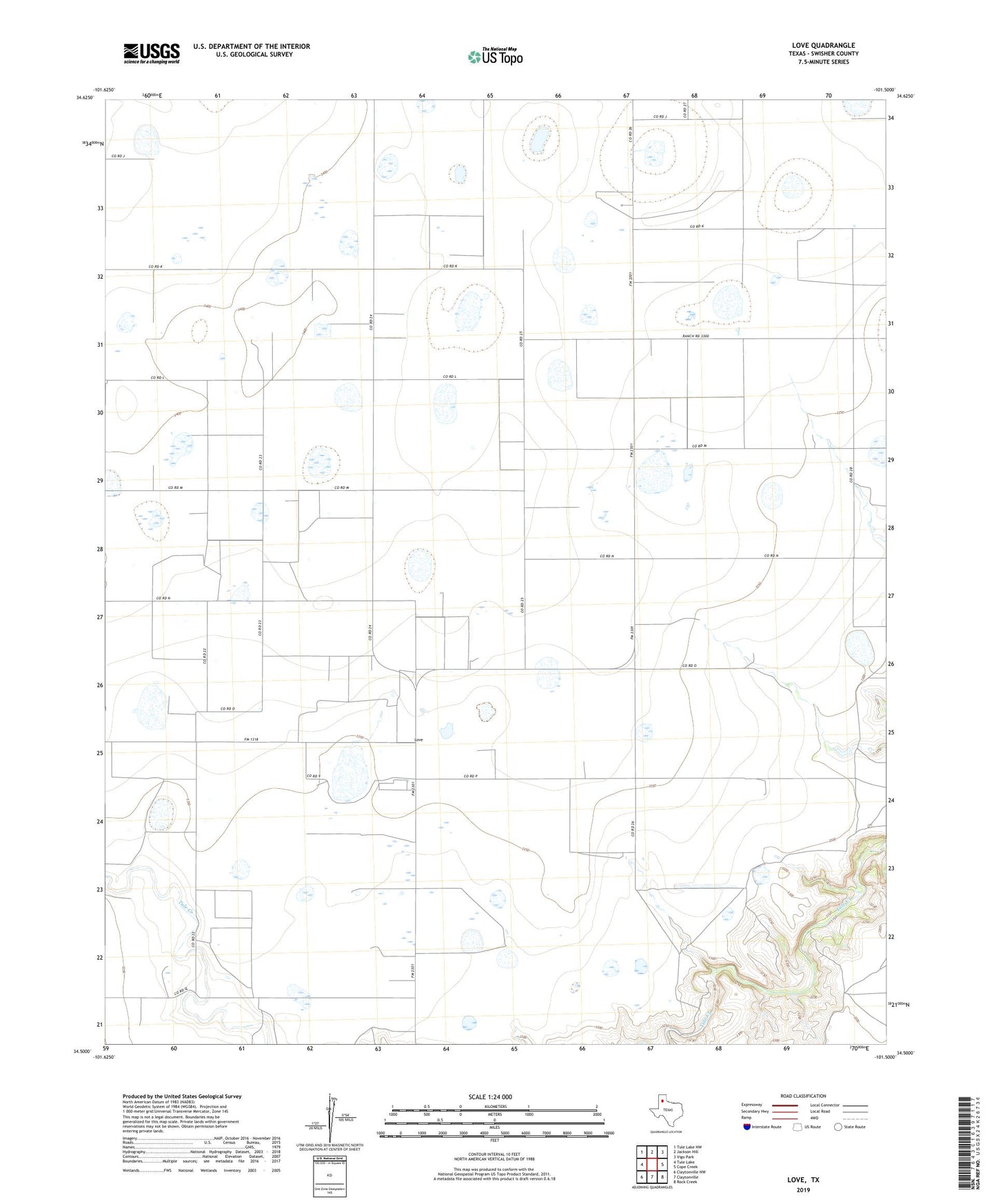Love Texas US Topo Map Image