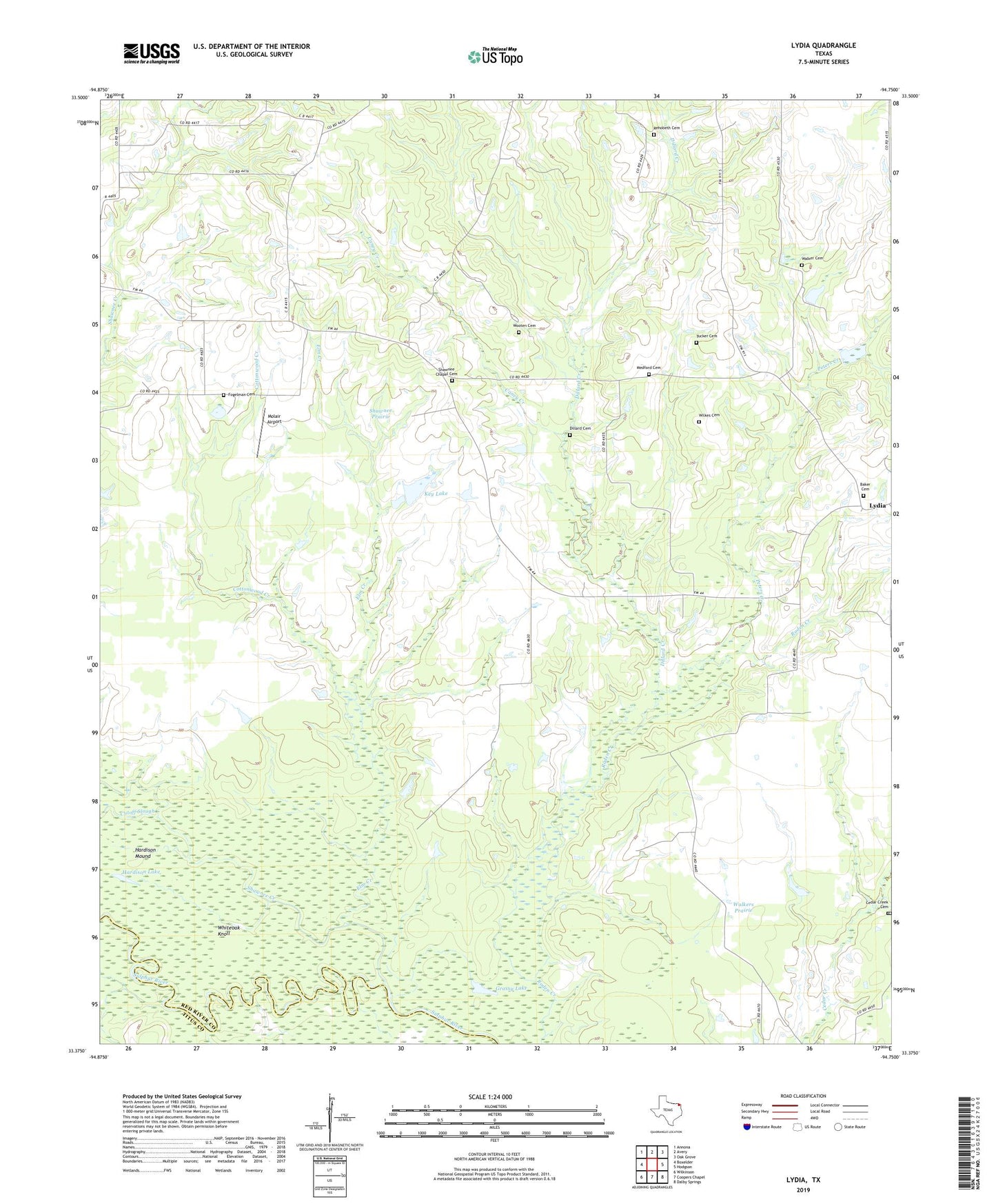 Lydia Texas US Topo Map Image