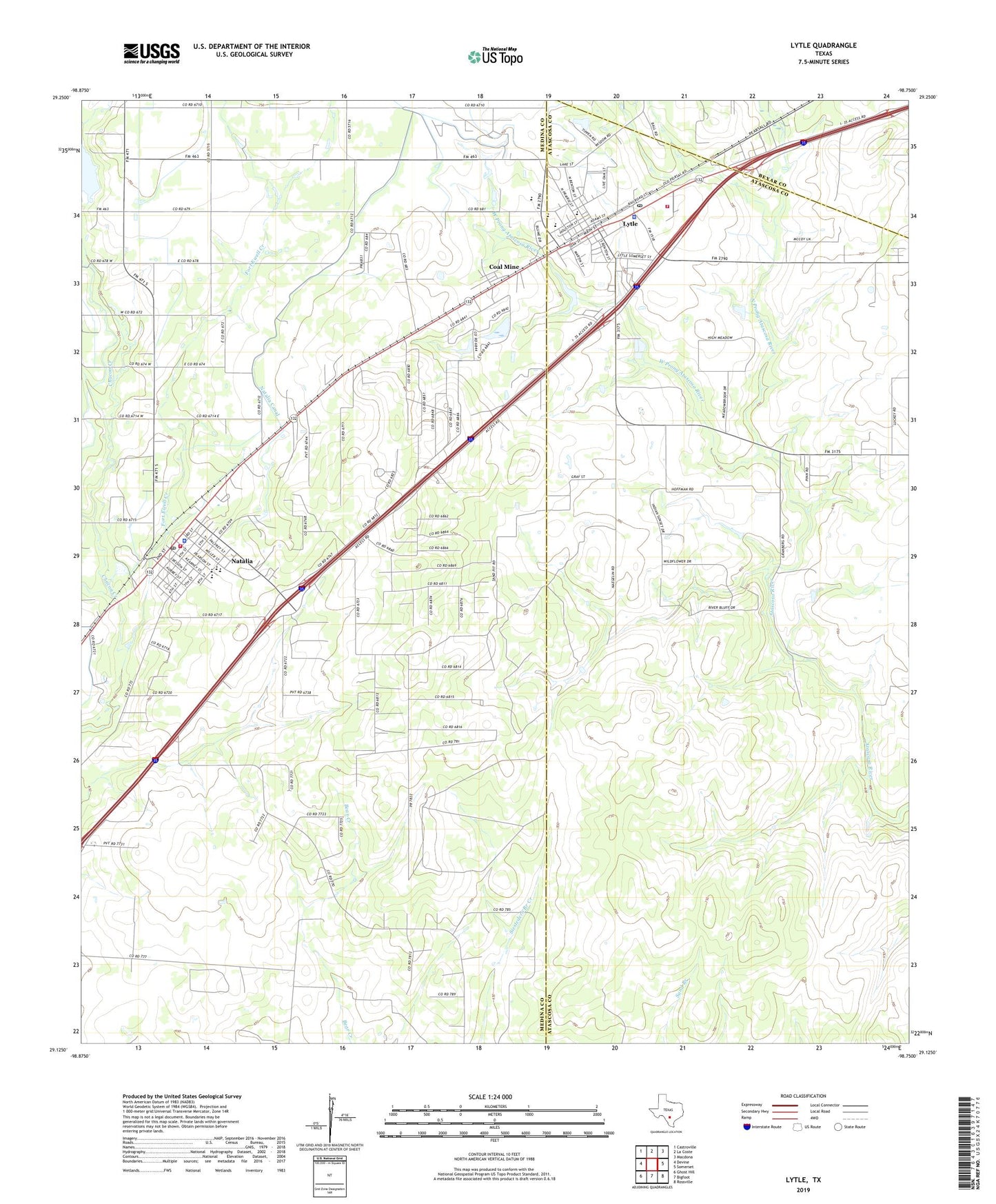 Lytle Texas US Topo Map Image