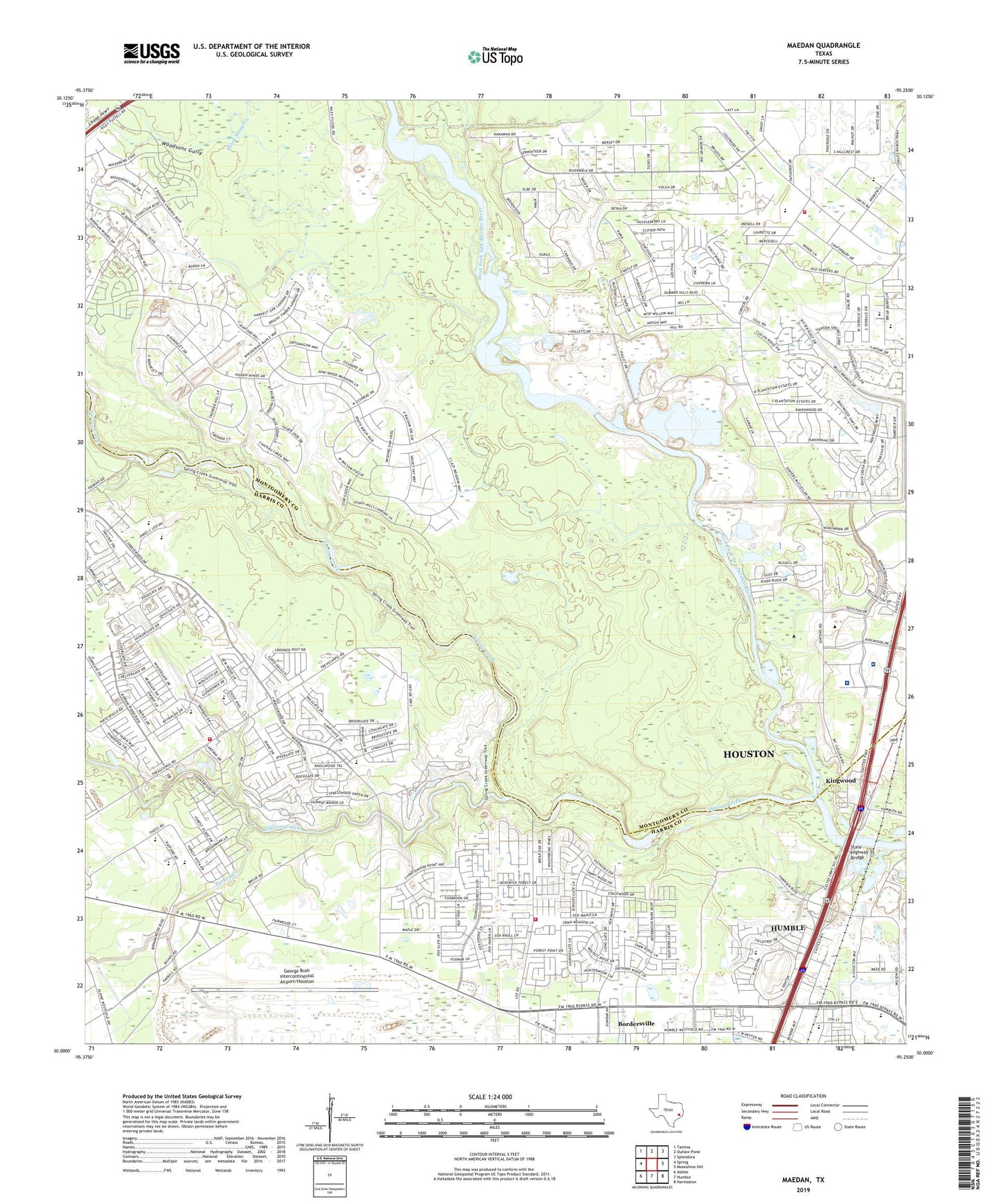 Maedan Texas US Topo Map Image