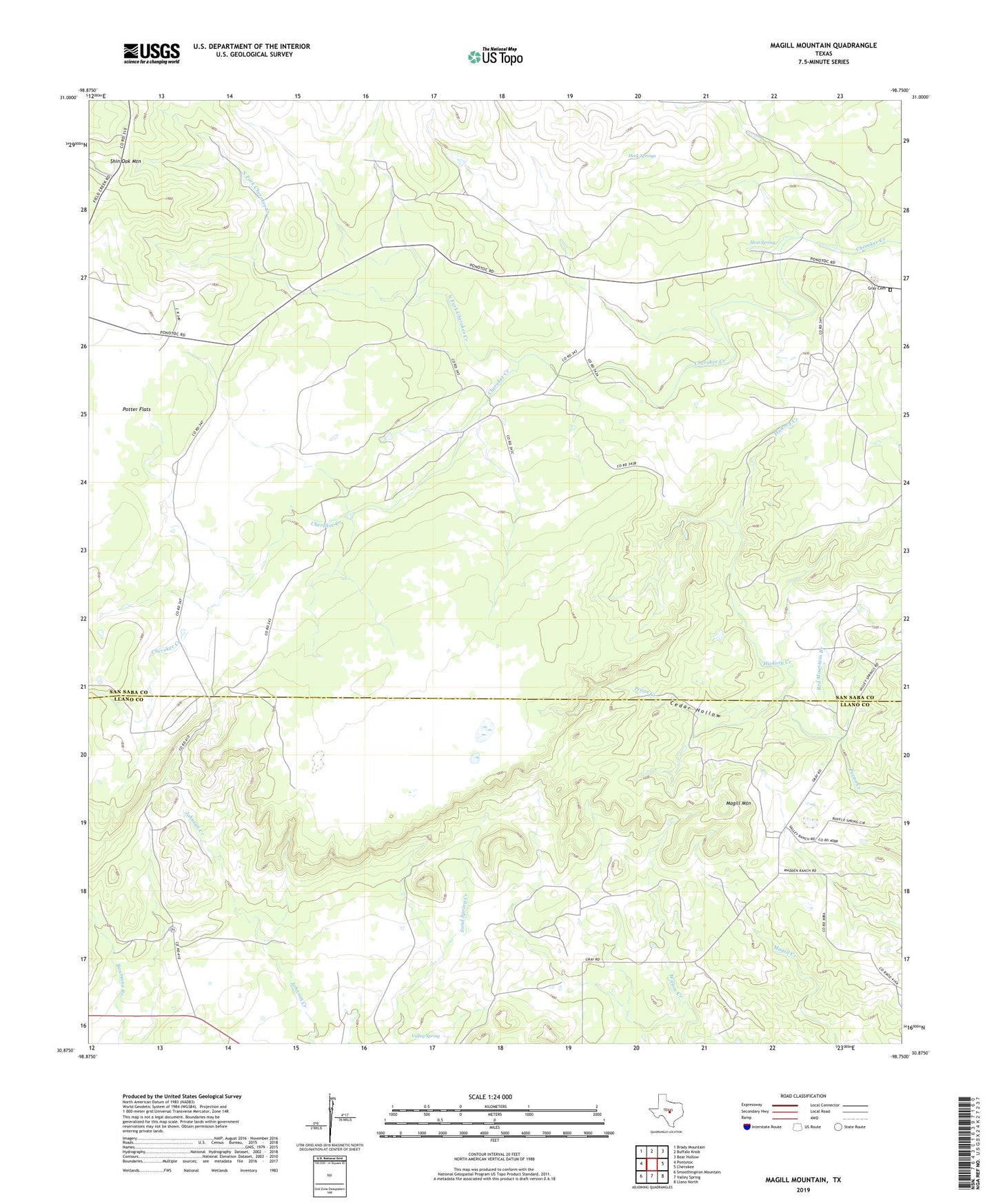 Magill Mountain Texas US Topo Map Image