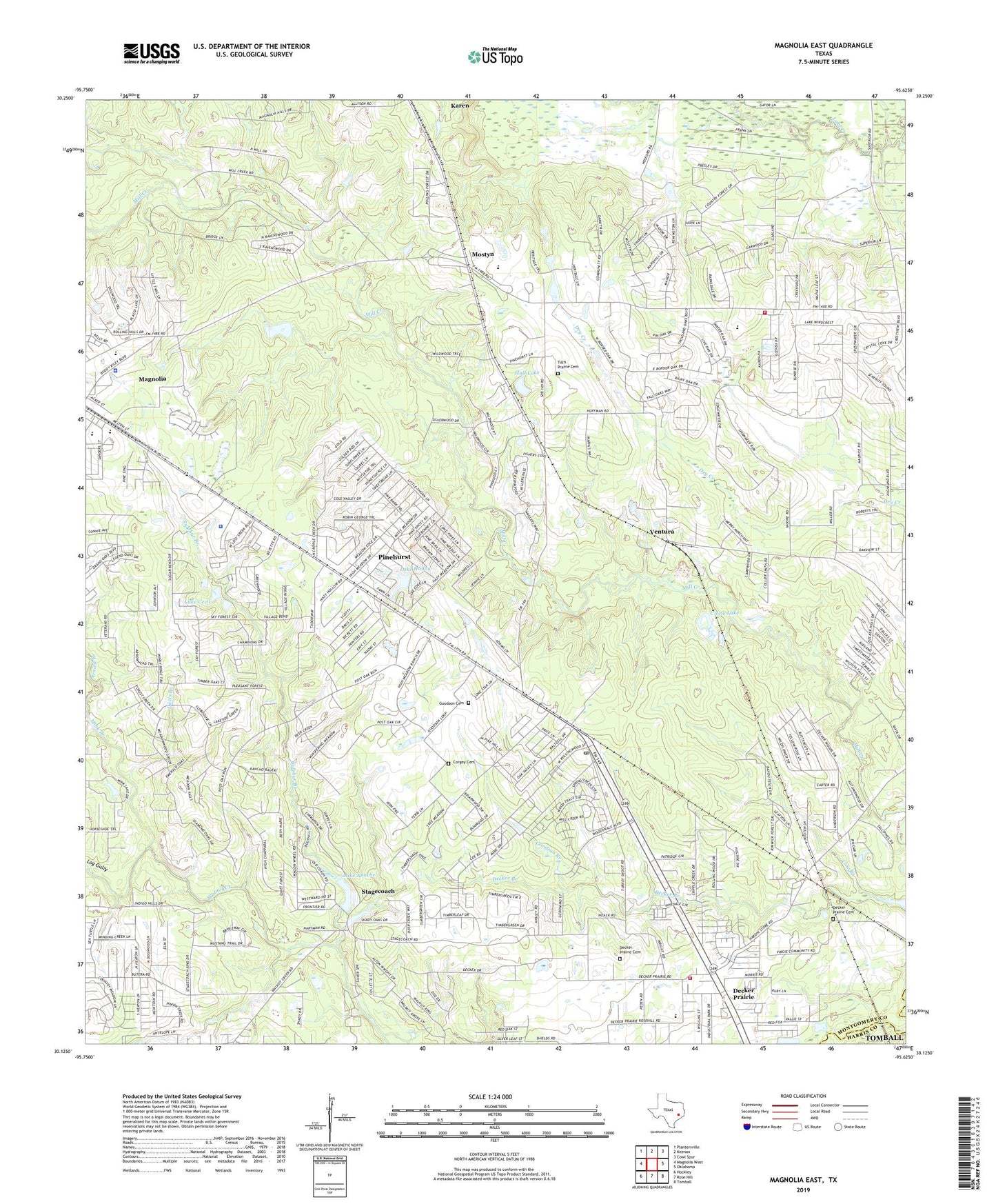 Magnolia East Texas US Topo Map Image