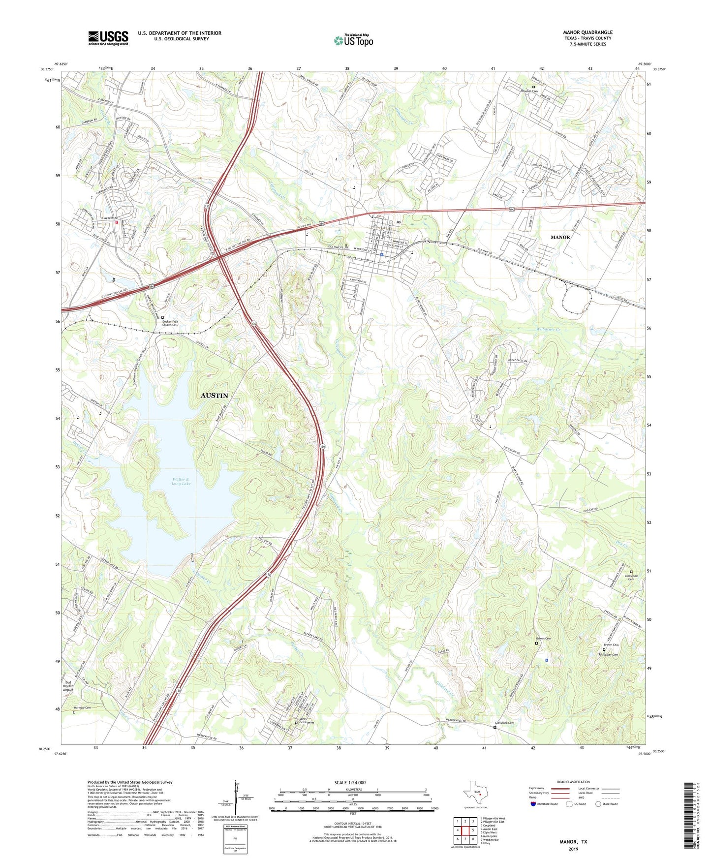 Manor Texas US Topo Map Image