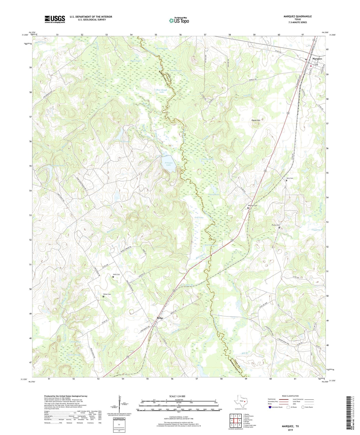Marquez Texas US Topo Map Image