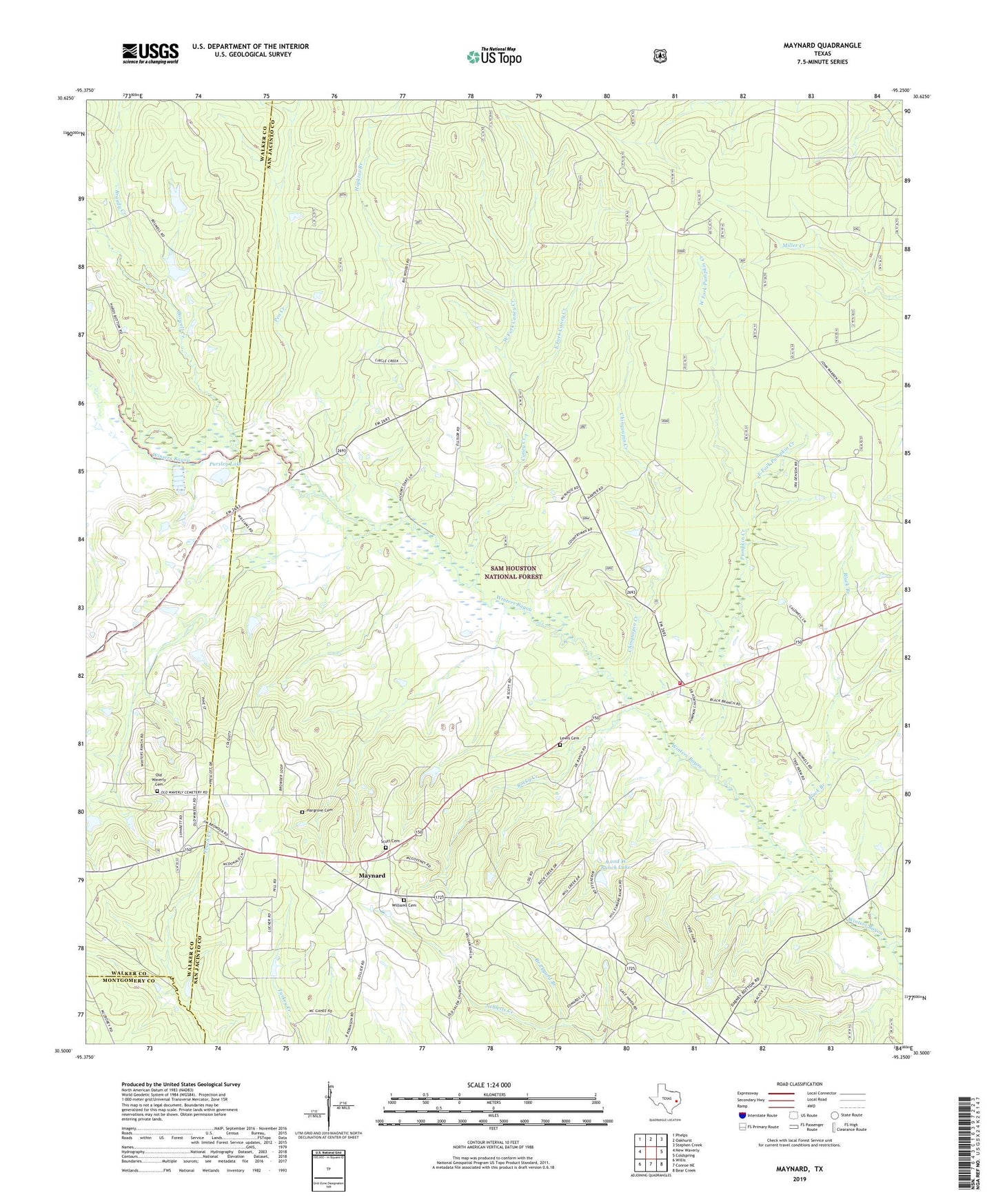 Maynard Texas US Topo Map Image