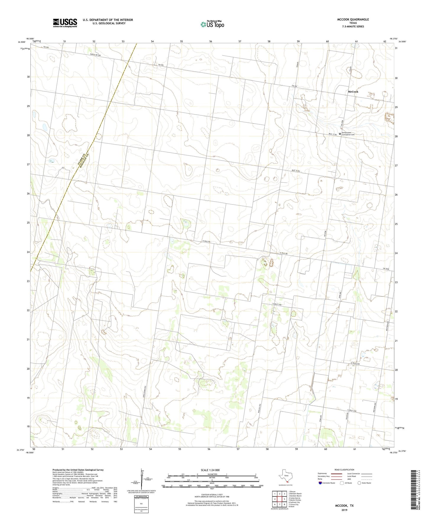 McCook Texas US Topo Map Image