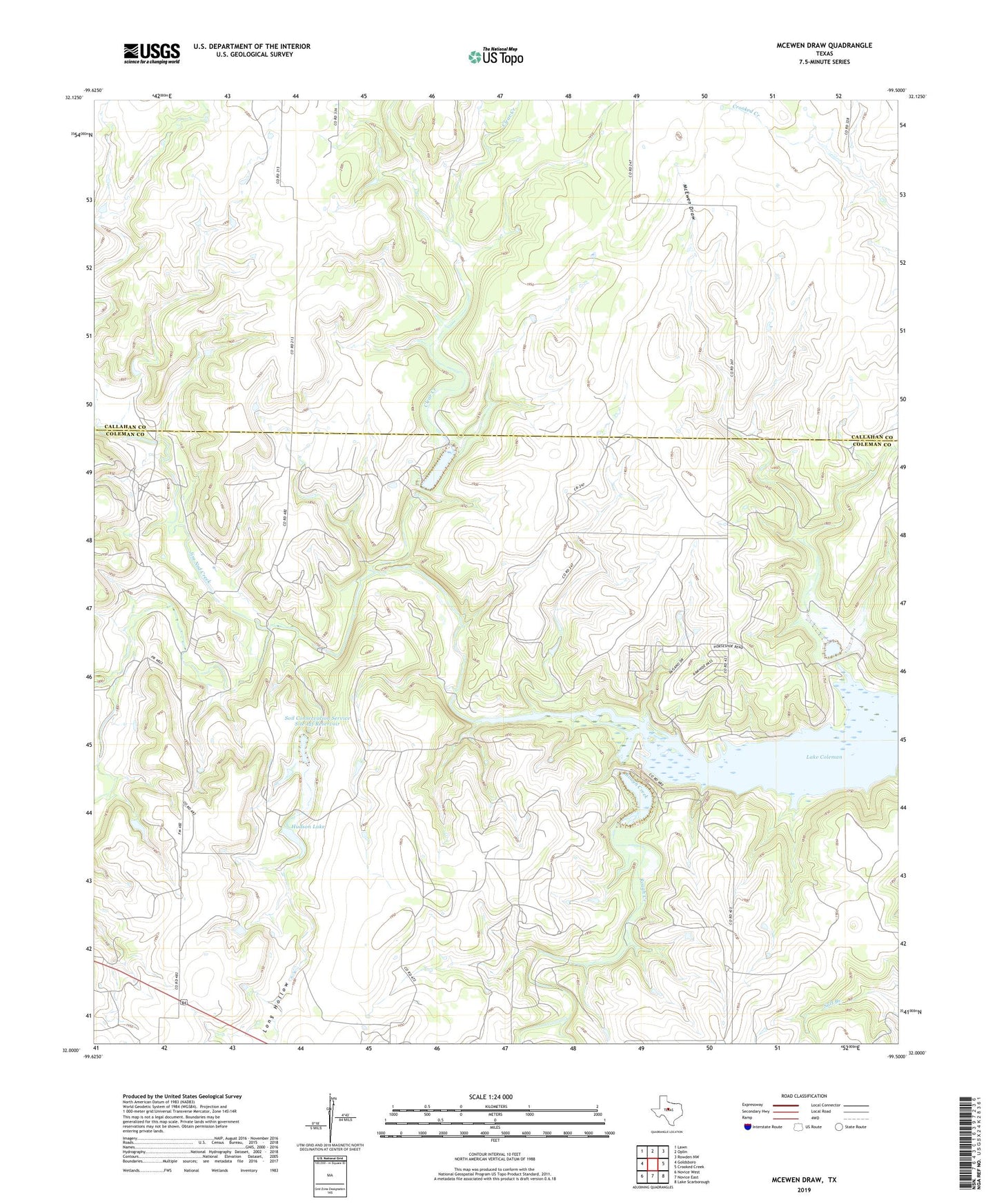 McEwen Draw Texas US Topo Map Image