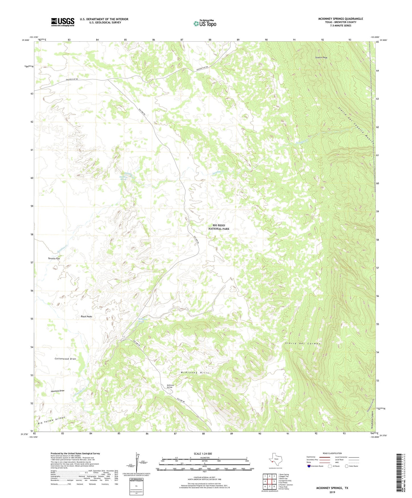 McKinney Springs Texas US Topo Map Image