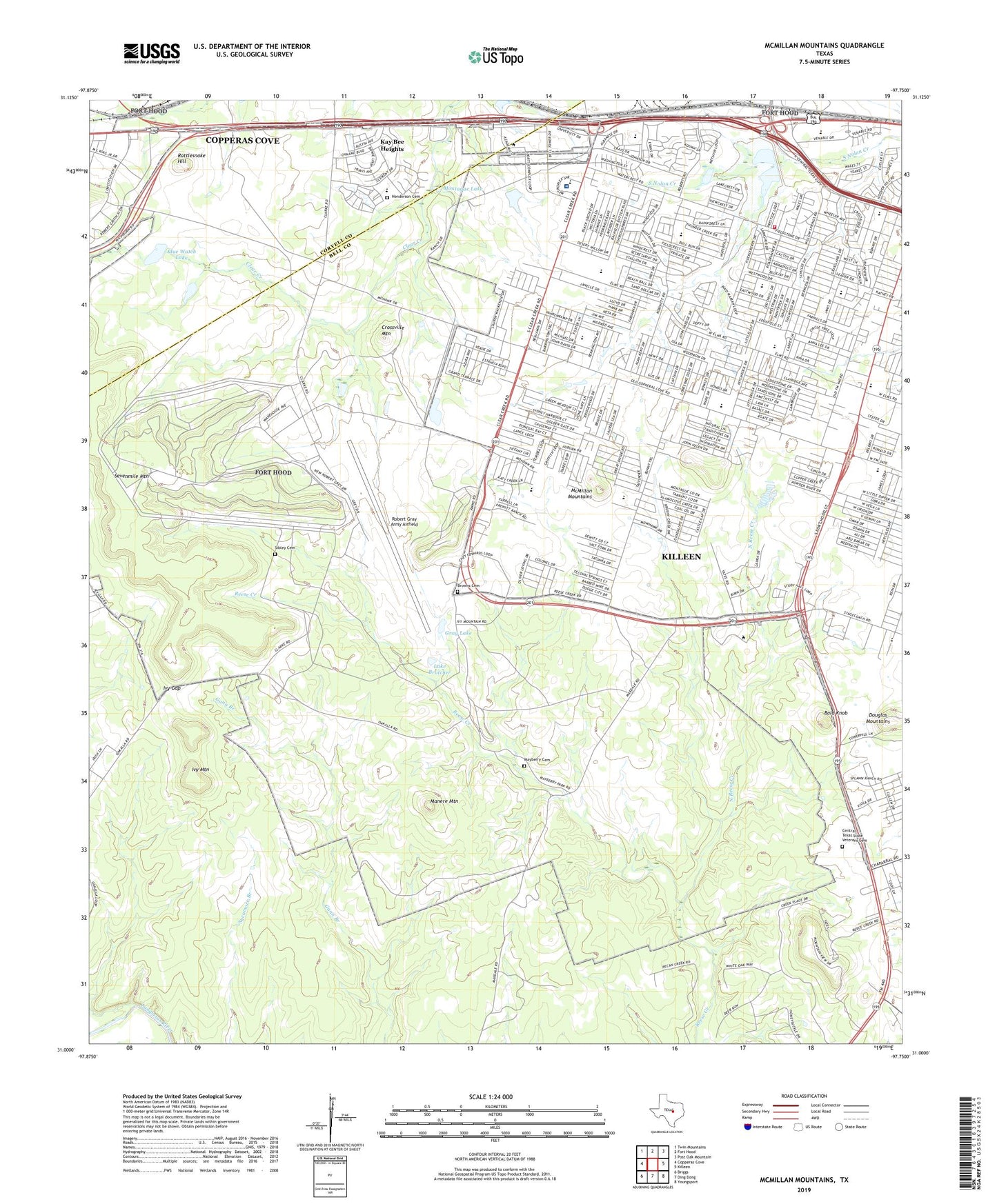 McMillan Mountains Texas US Topo Map Image