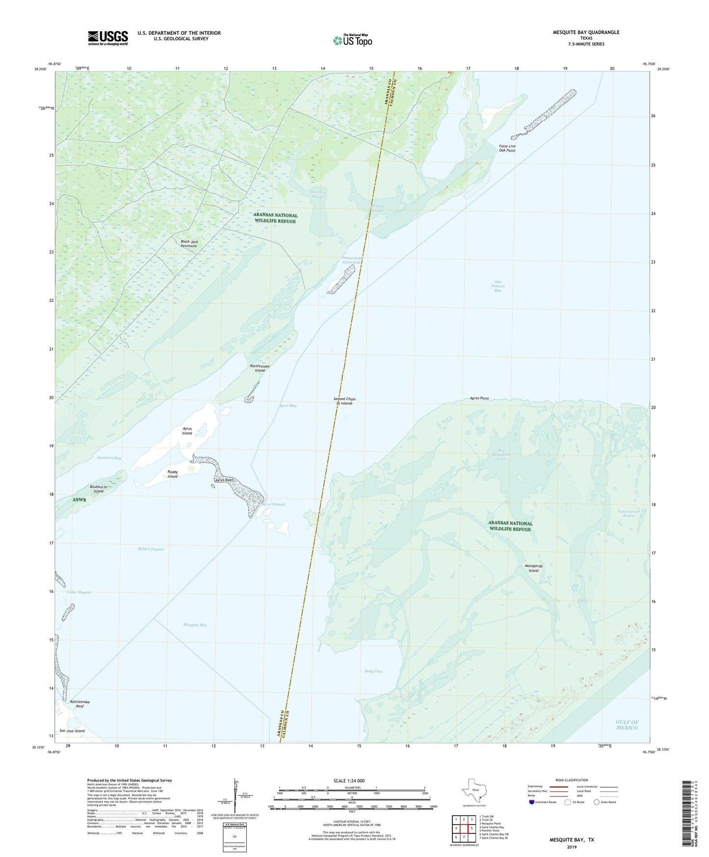 Mesquite Bay Texas US Topo Map Image