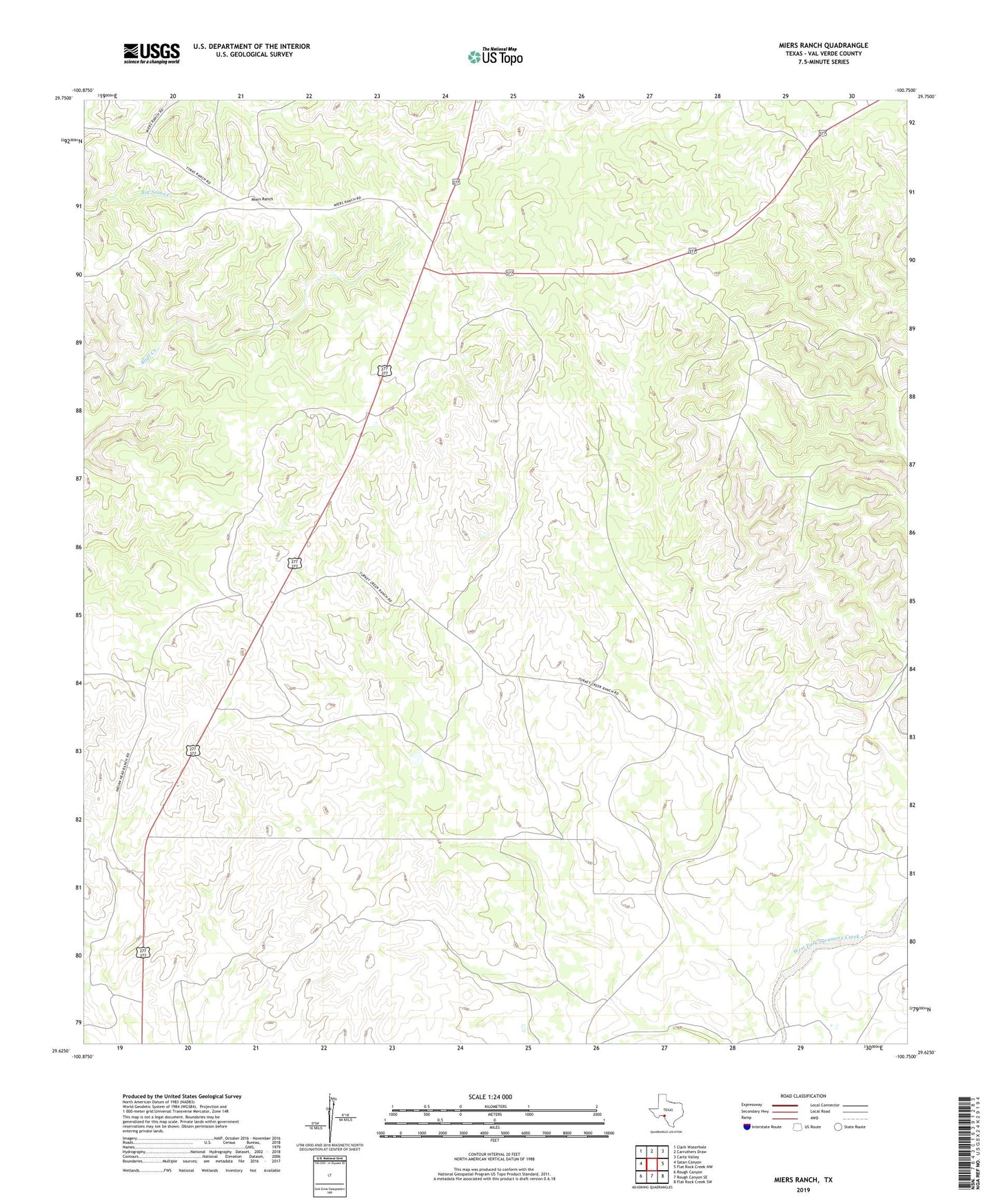 Miers Ranch Texas US Topo Map Image
