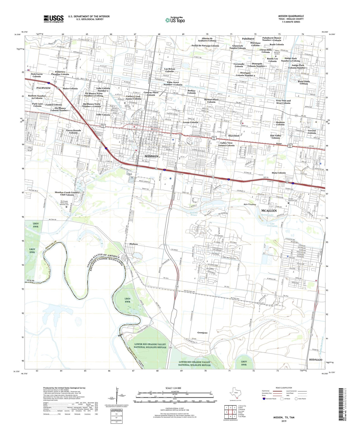 Mission Texas US Topo Map Image