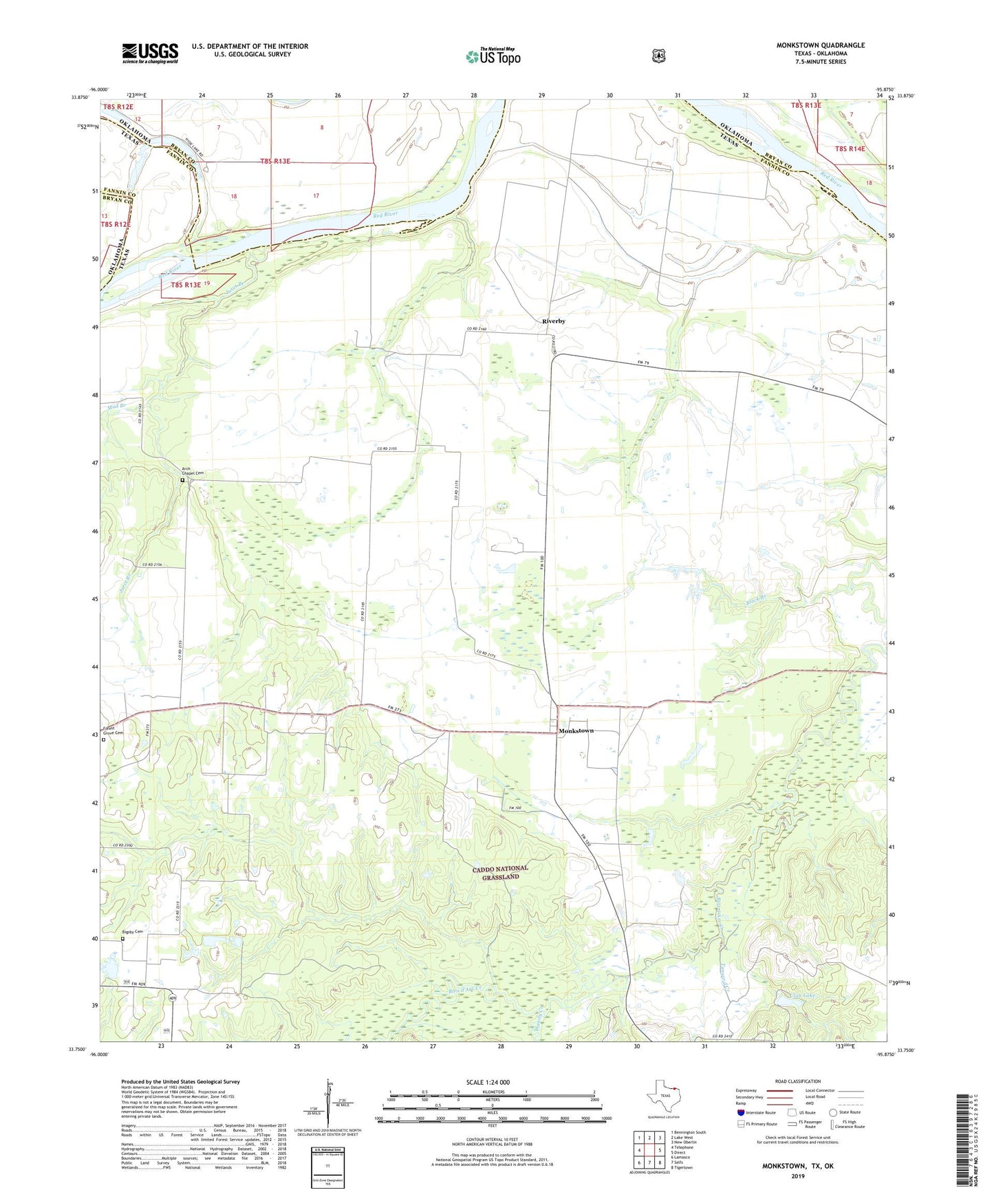 Monkstown Texas US Topo Map Image