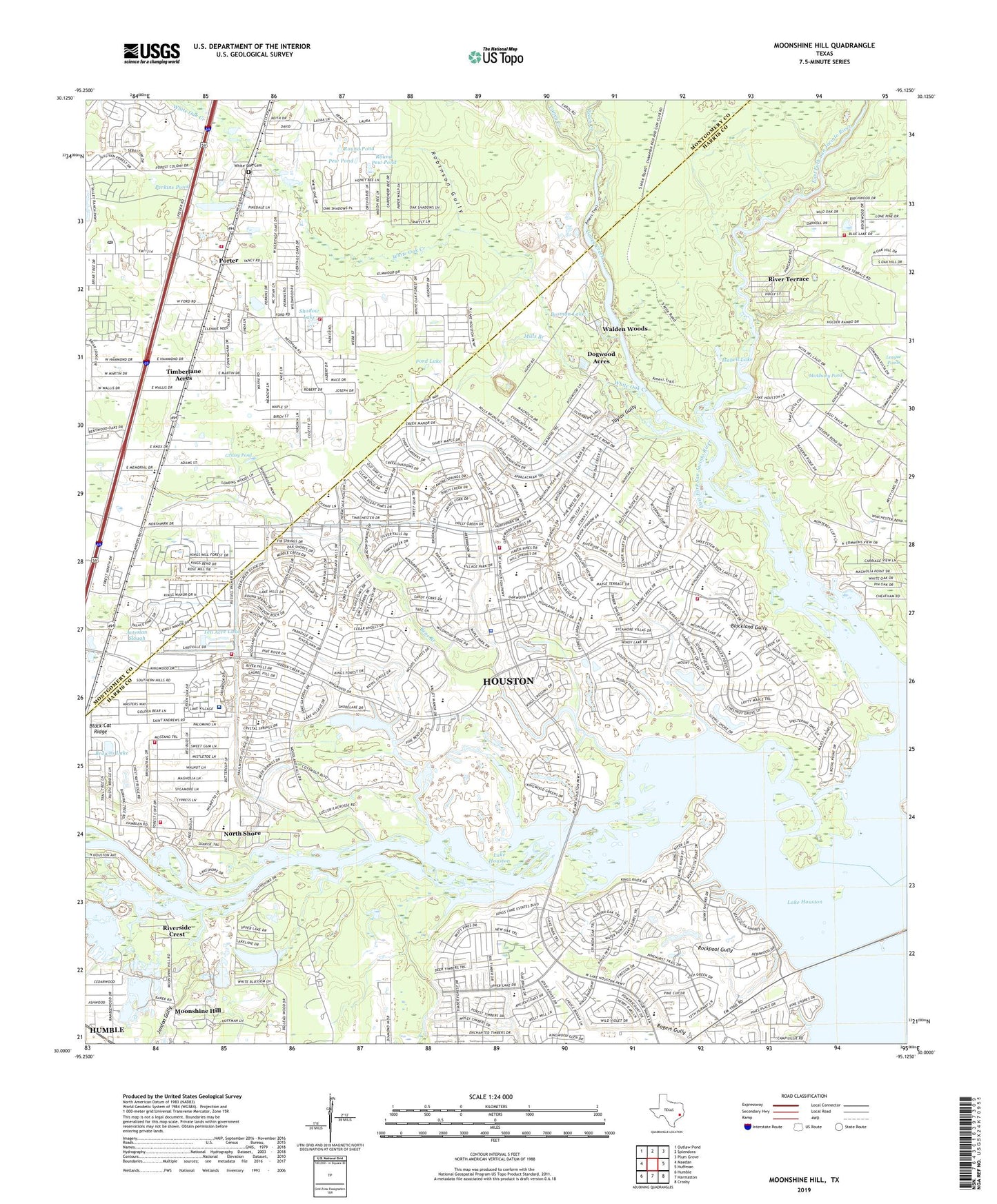 Moonshine Hill Texas US Topo Map Image
