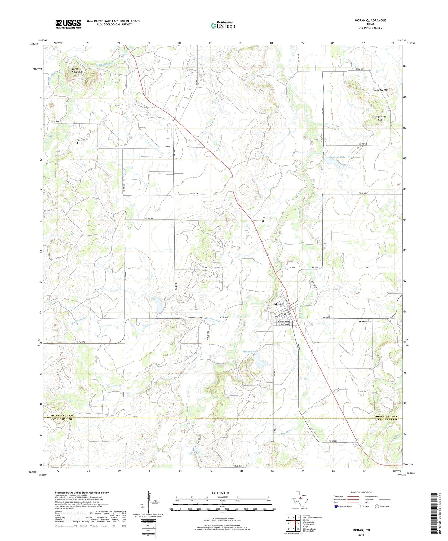Moran Texas US Topo Map Image
