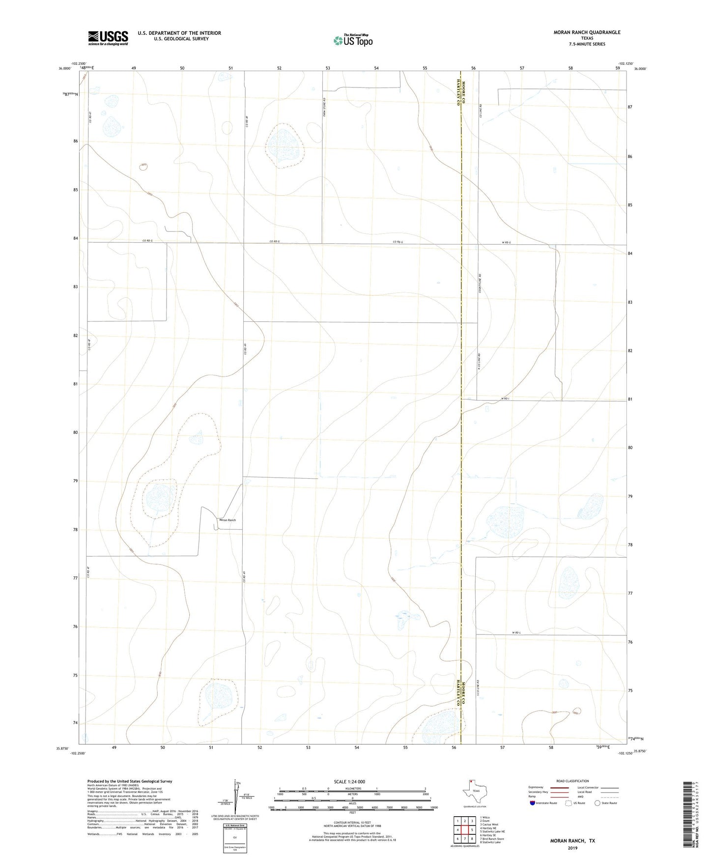 Moran Ranch Texas US Topo Map Image