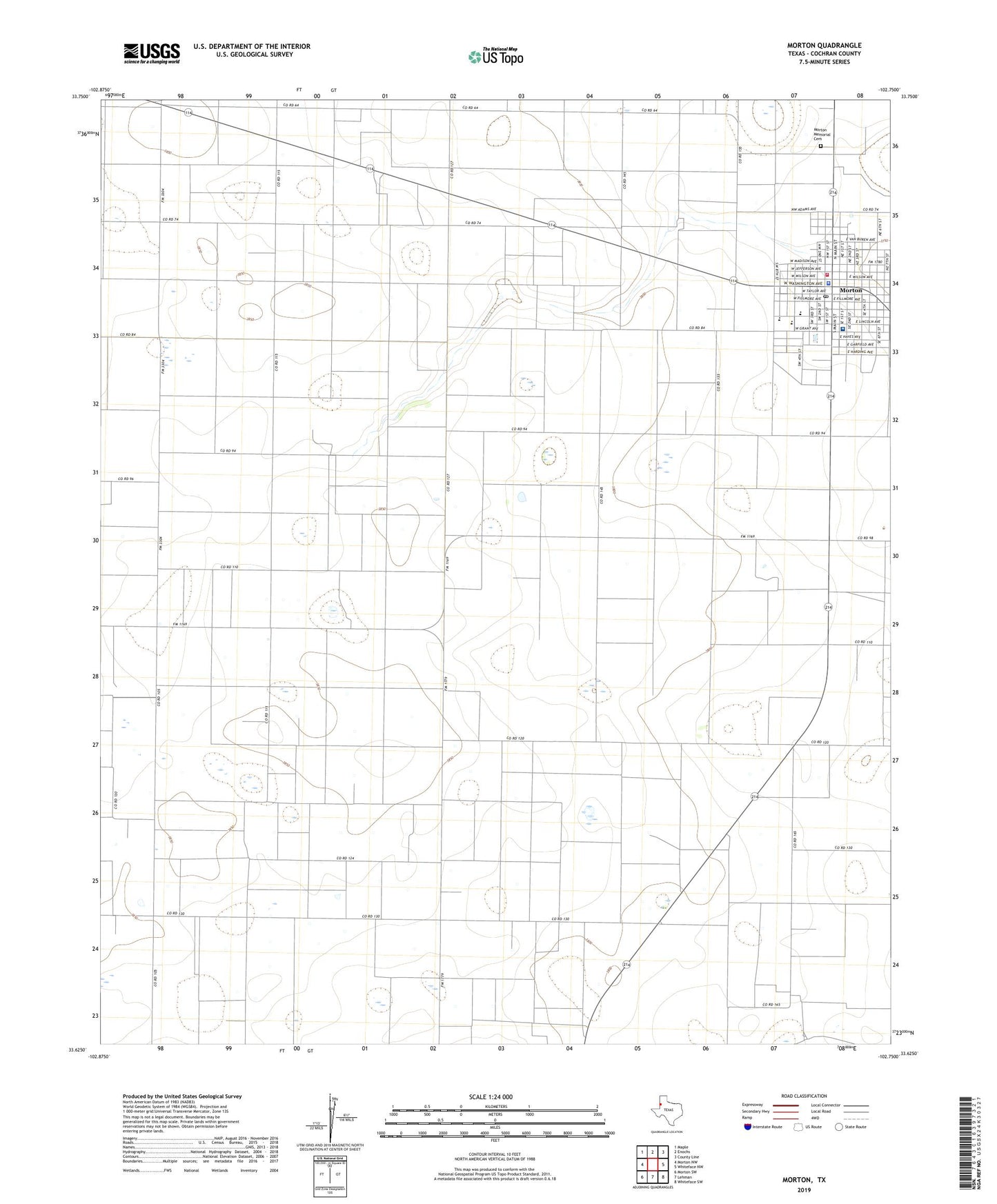 Morton Texas US Topo Map Image