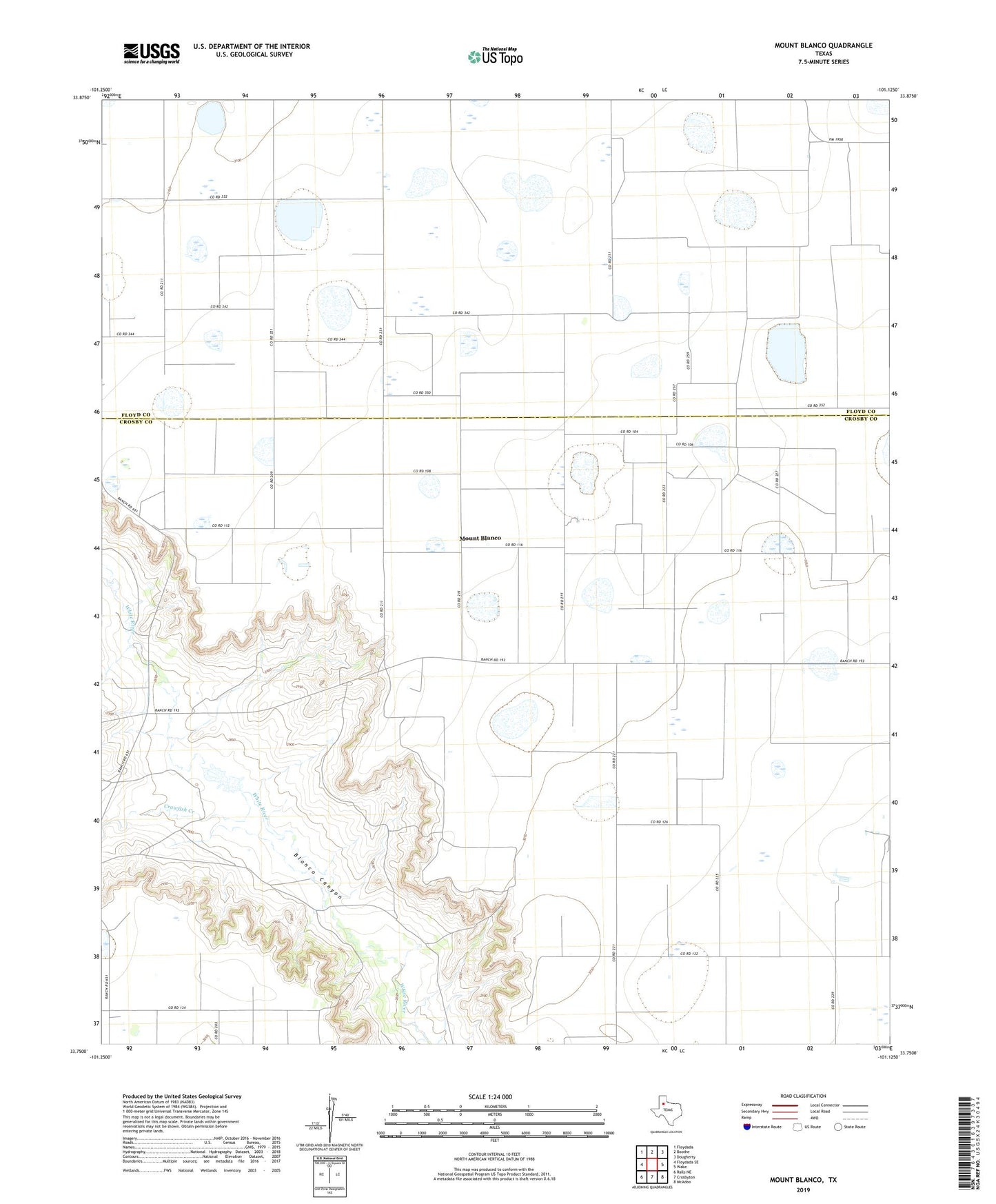 Mount Blanco Texas US Topo Map Image
