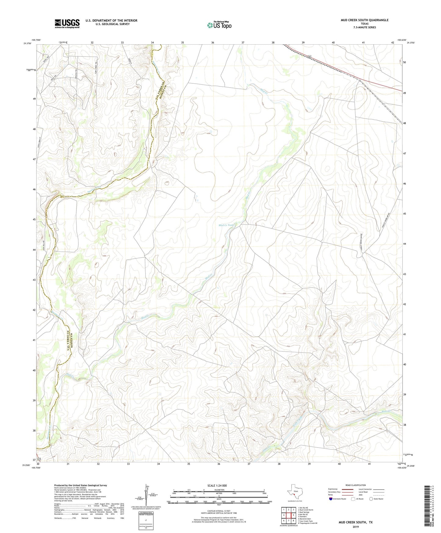 Mud Creek South Texas US Topo Map Image
