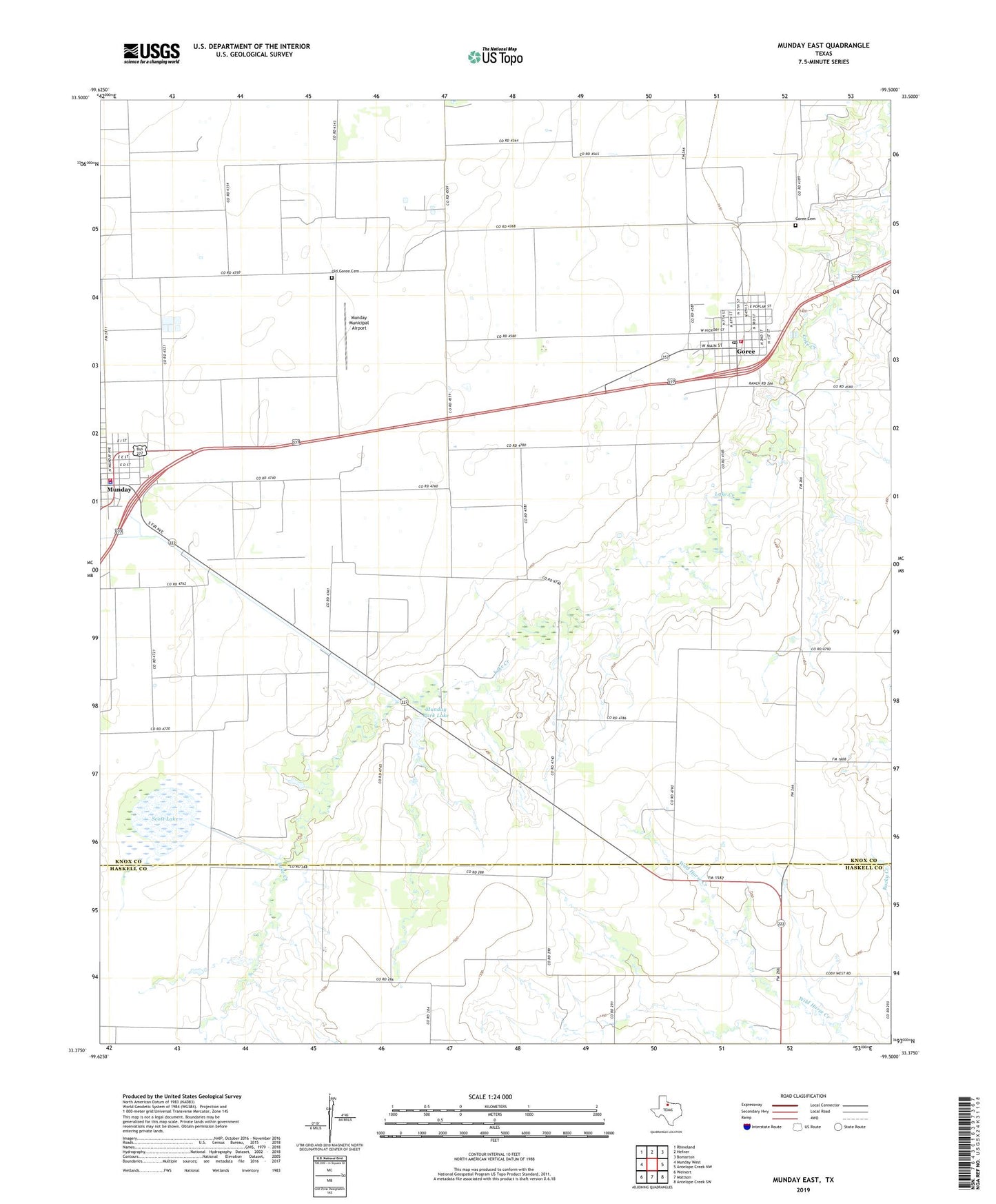 Munday East Texas US Topo Map Image