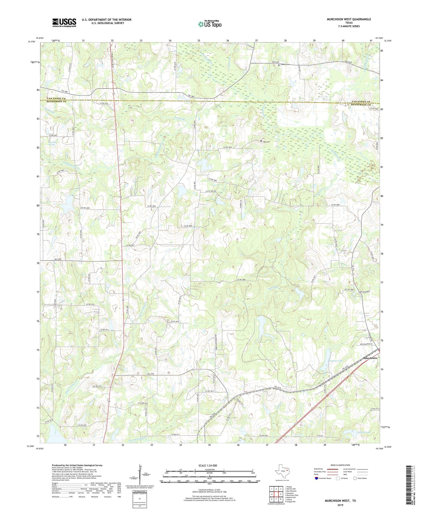 Murchison West Texas US Topo Map Image