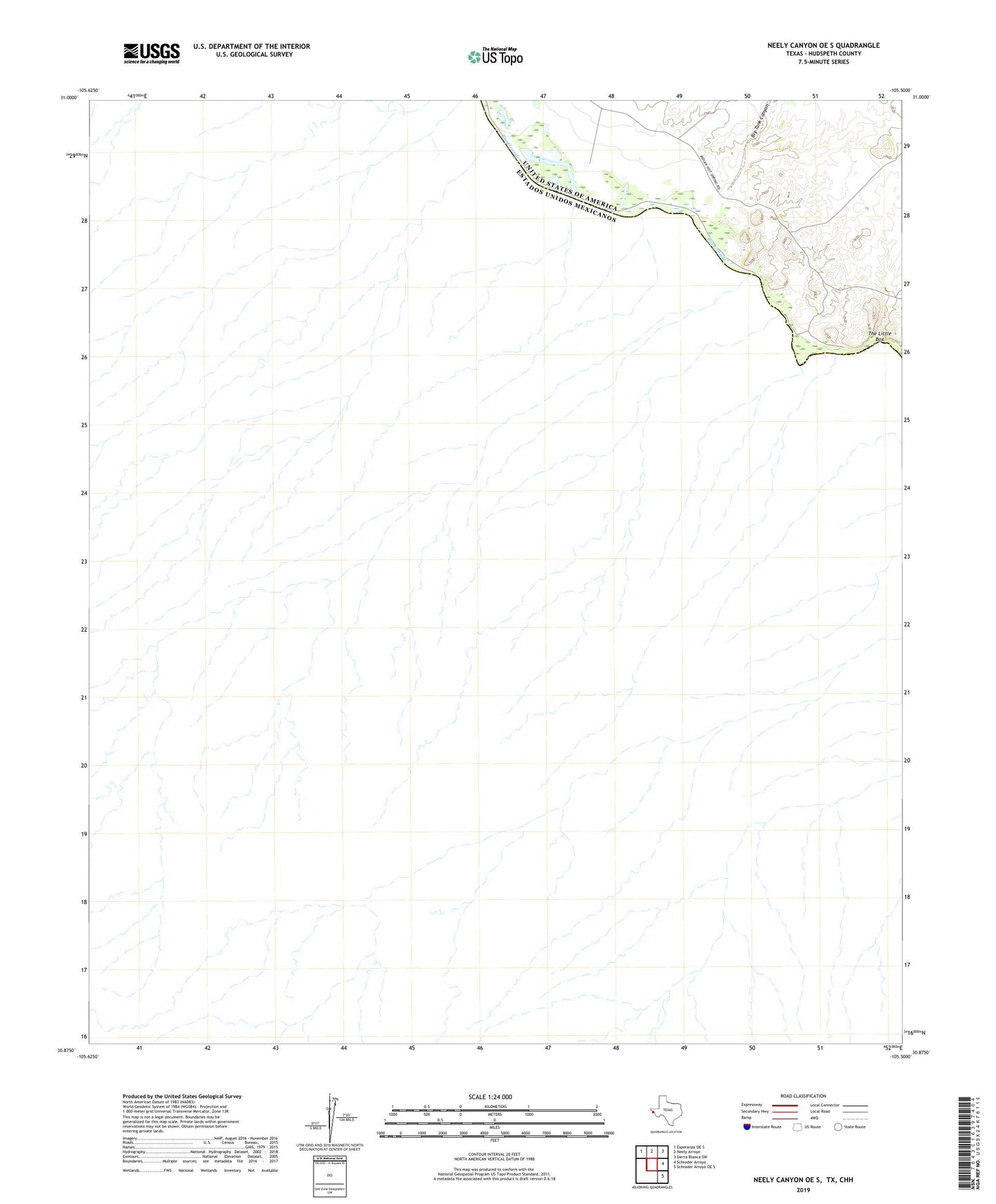 Neely Canyon OE S Texas US Topo Map Image
