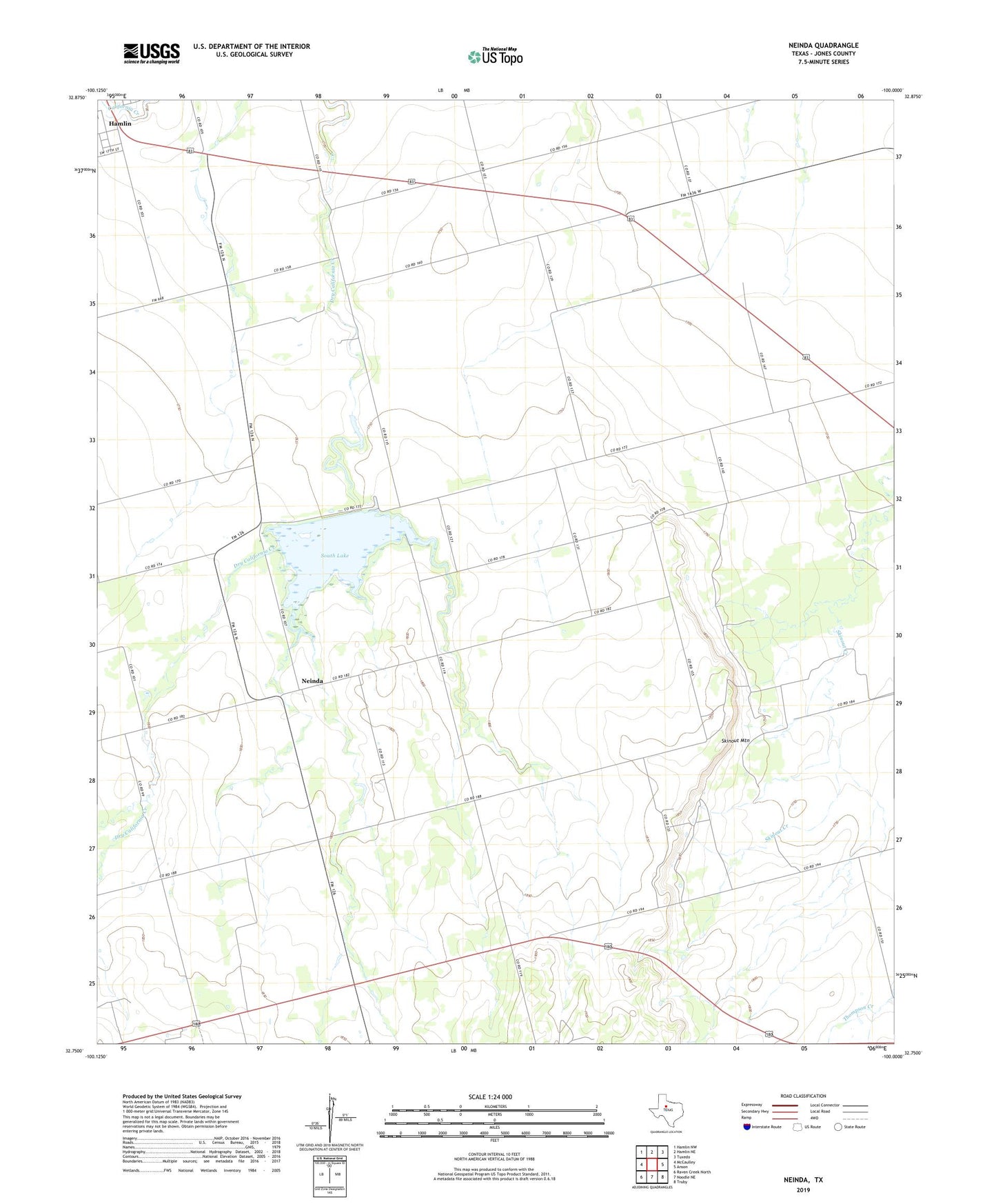 Neinda Texas US Topo Map Image